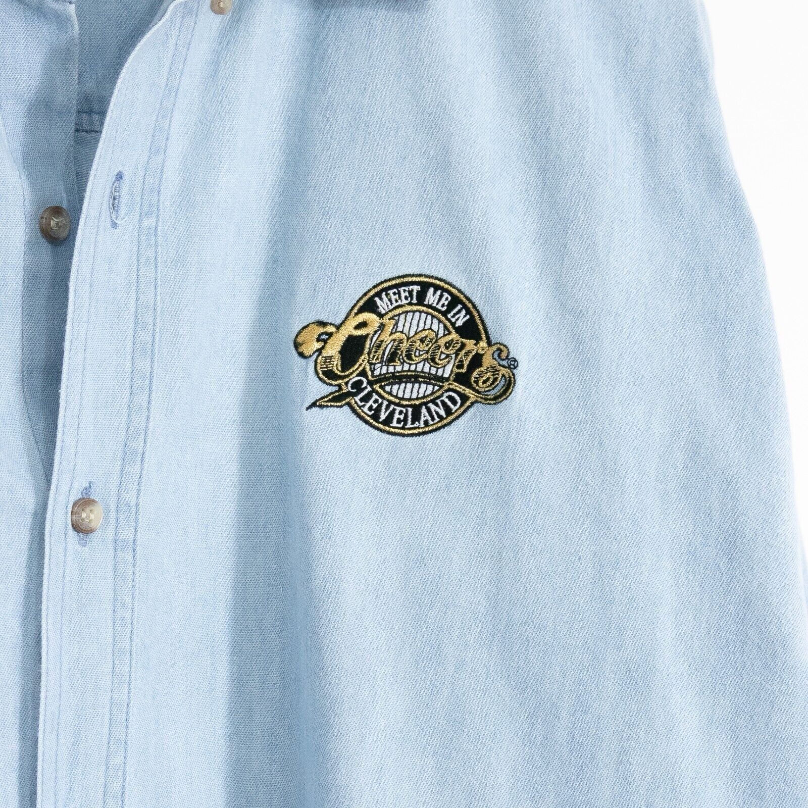 Vintage Vintage Cheers Denim Button Up Shirt Mens XL - Long Sleeve Size US XL / EU 56 / 4 - 3 Thumbnail