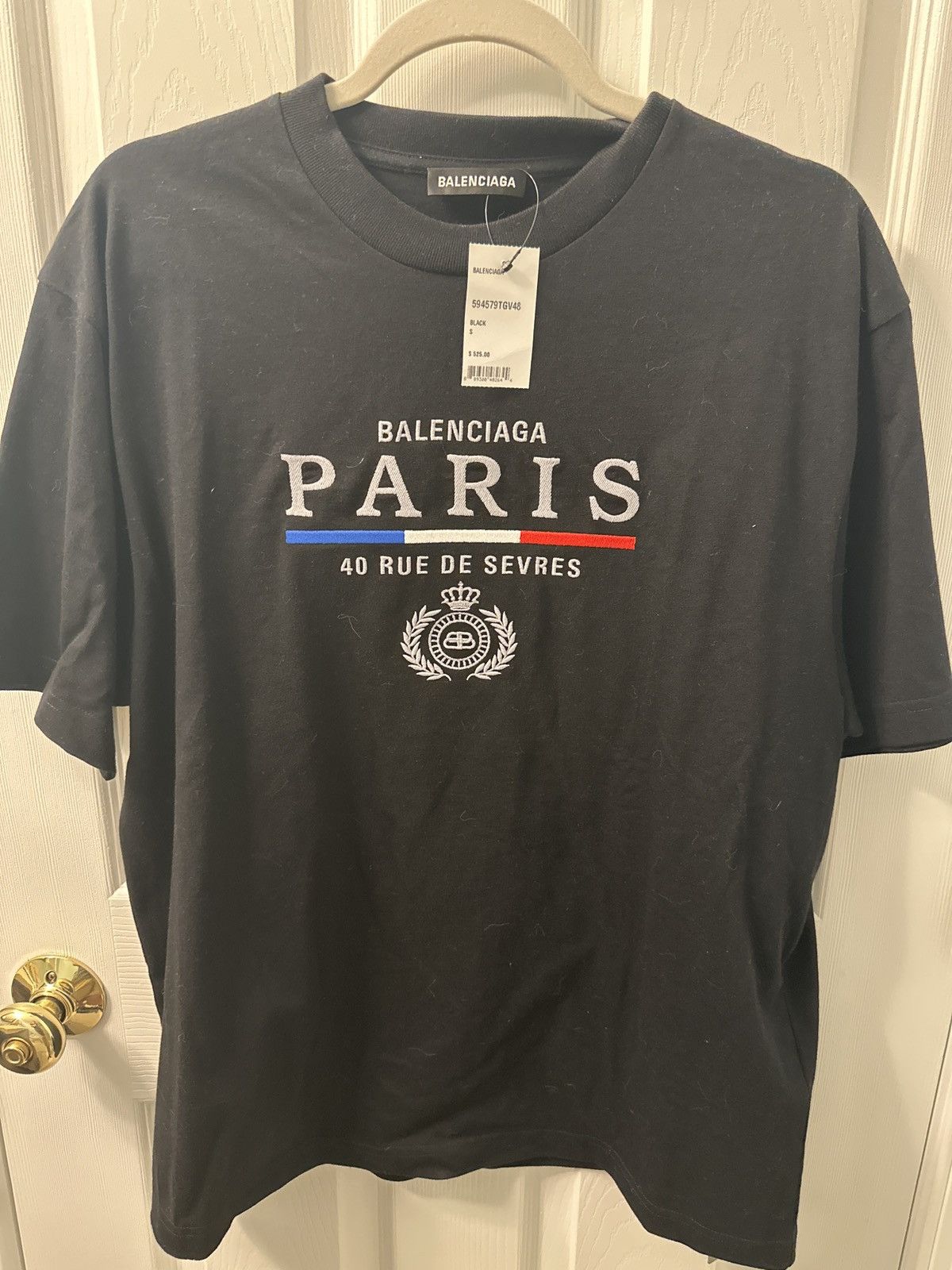 Balenciaga Paris Flag Logo Black Tee *Tags Included*