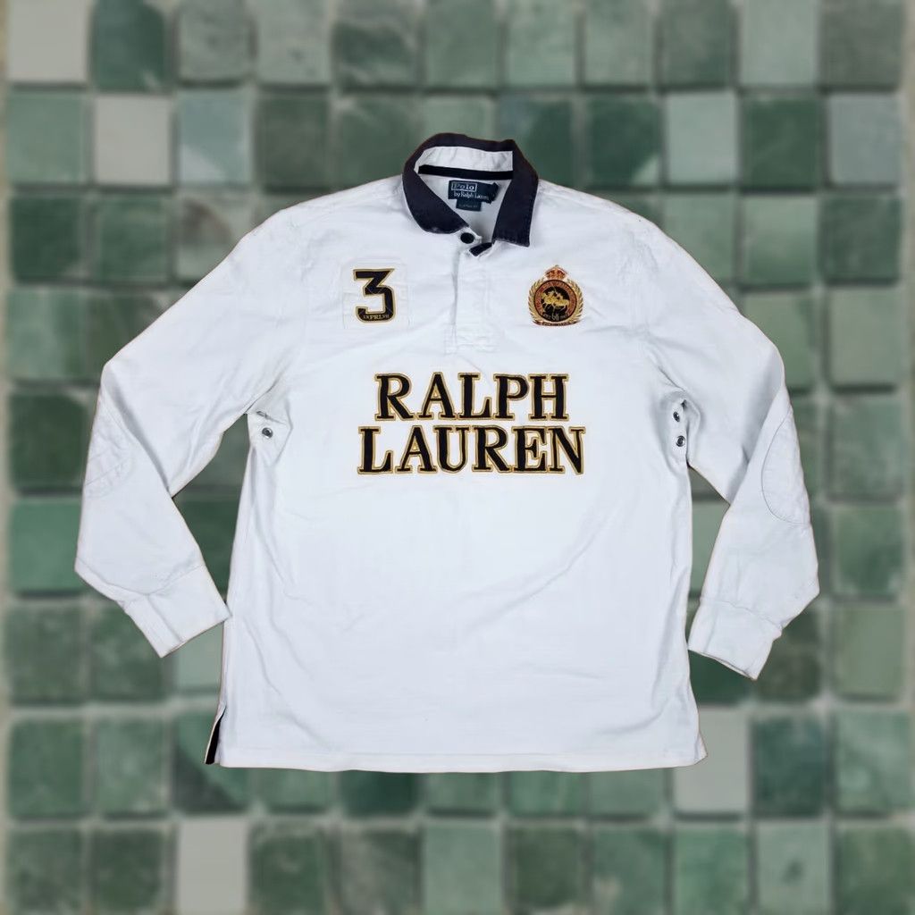 Ralph Lauren VINTAGE Ralph Lauren POLO BIG LOGO RUGBY SHIRT XLARGE Mens Shirt Size US XL / EU 56 / 4 - 1 Thumbnail