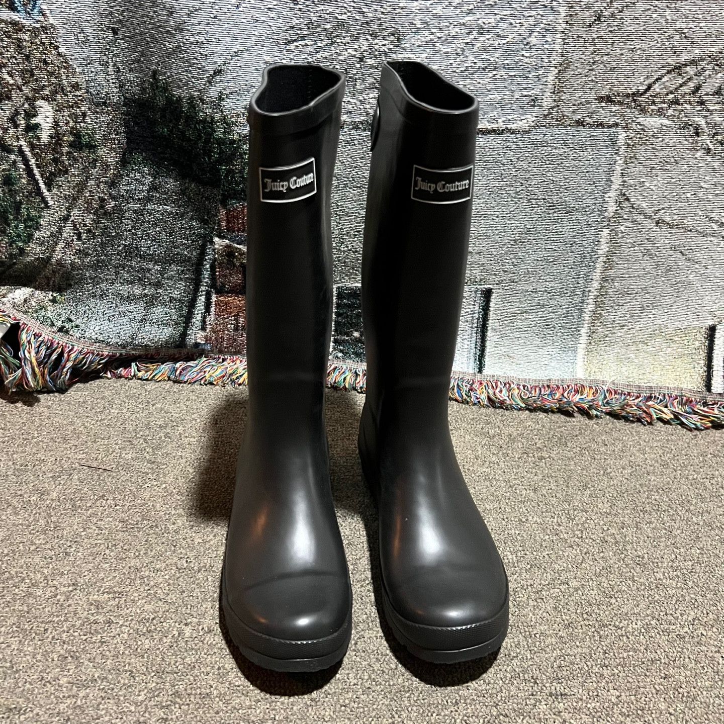 Juicy Couture Juicy Couture Long Wellington Rain Boots Black UK 7 250 Grailed