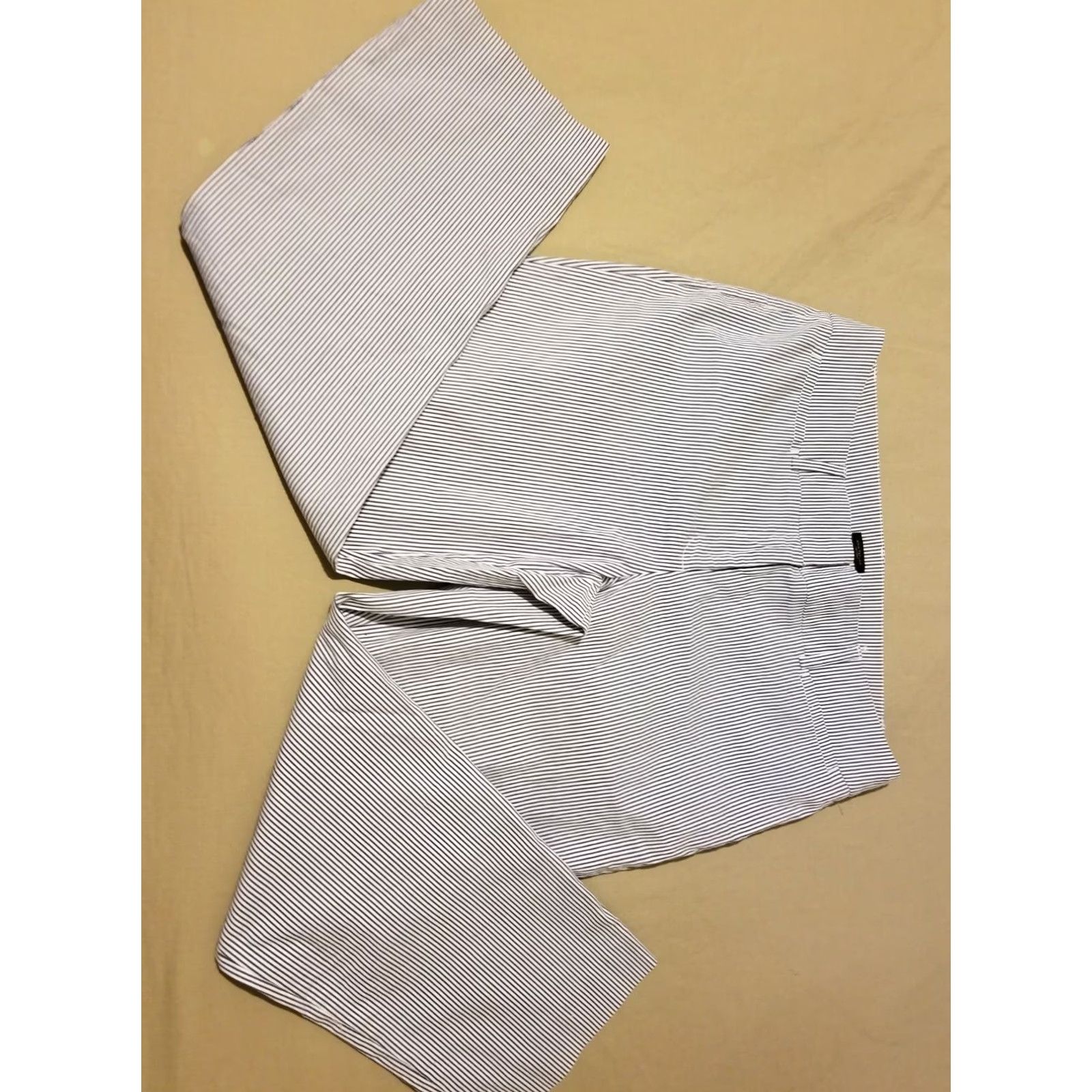 Ann Taylor Womens Ann Taylor Pants Chino Striped Stretch Gray 12 Size Regular Trouser Slack Career Size 34" / US 12 / IT 48 - 3 Thumbnail