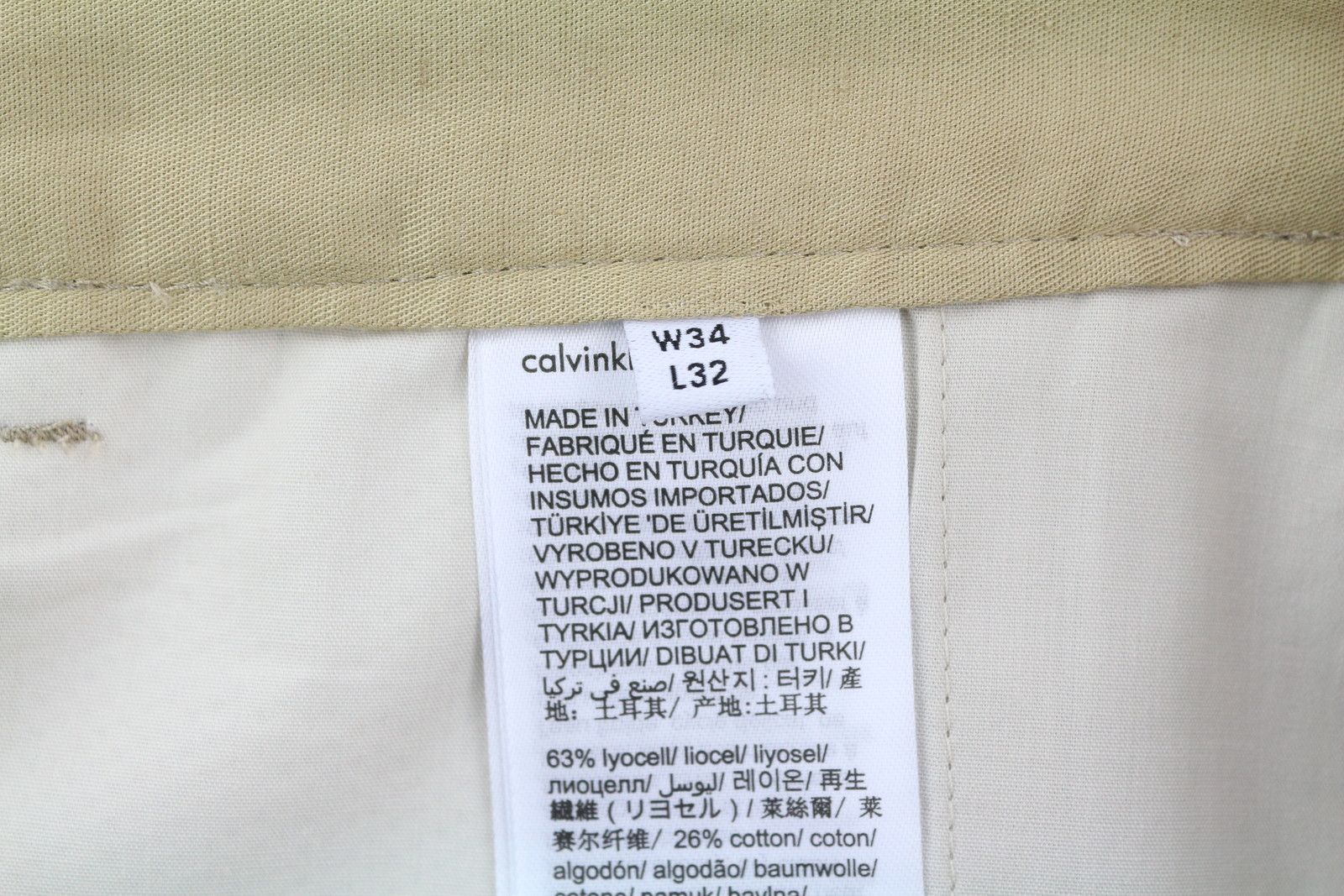 Calvin Klein DYED TENCEL TAPERED W34/L32 Brown Linen Trousers 85157 Size US 34 / EU 50 - 7 Thumbnail
