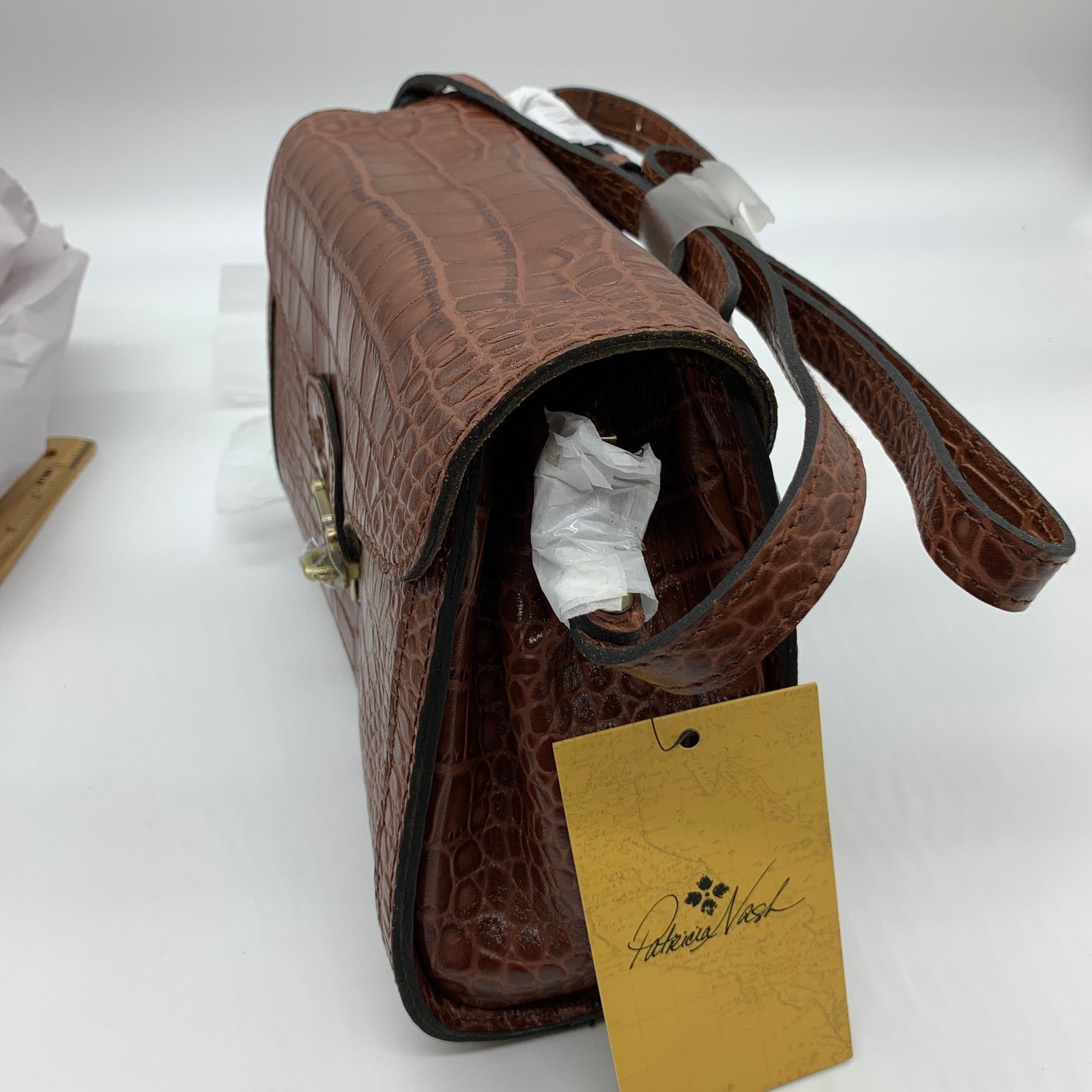 Other Patricia Nash Crossbody Leather Ashmore Satchel British Tan Size ONE SIZE - 11 Thumbnail