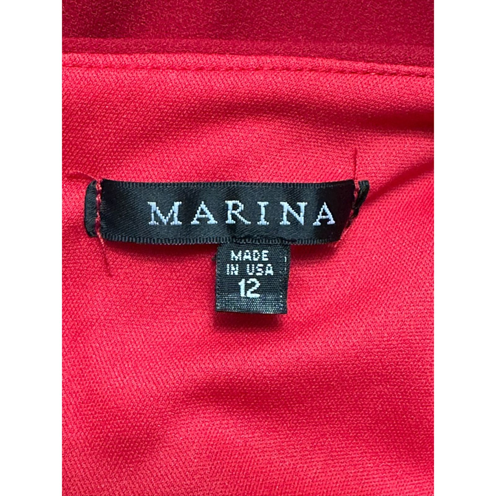 Other Marina Jumpsuit One Shoulder Flutter Sleeve Red Women's 12 Size 30" / US 8 / IT 44 - 7 Thumbnail