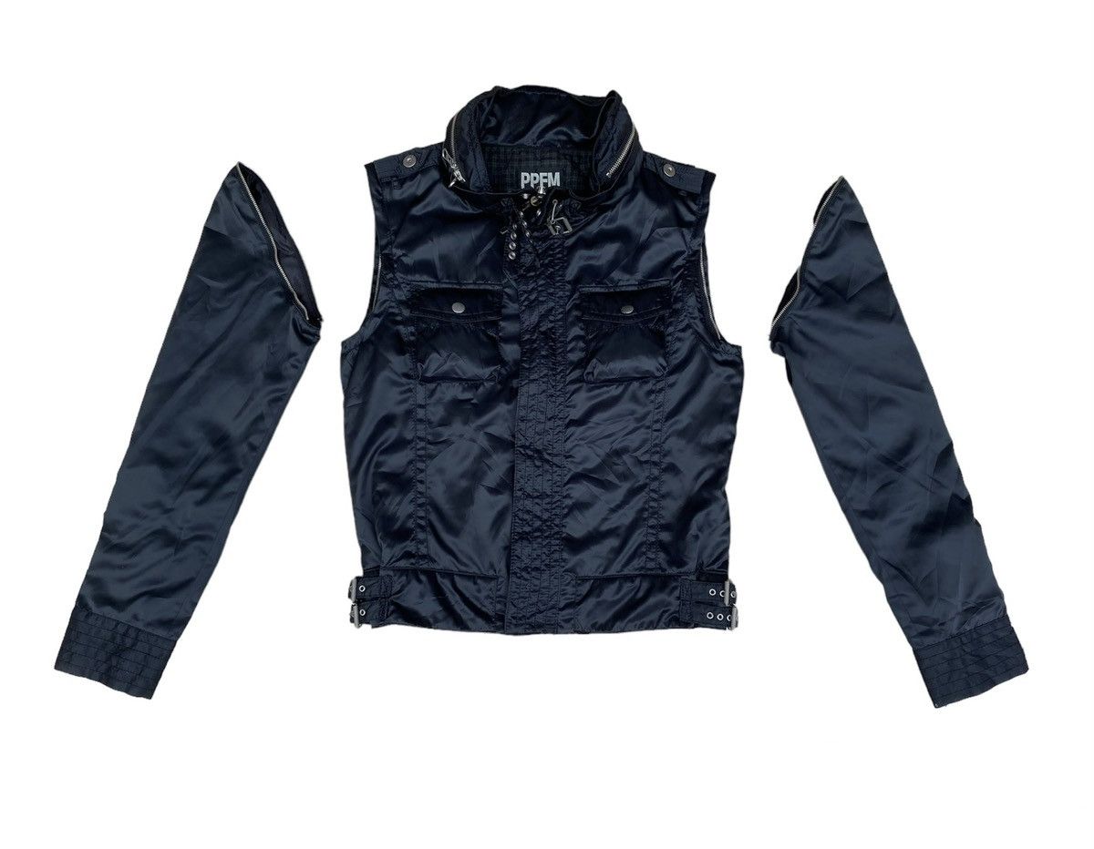 PPFM Black Sateen Parachute Rider Jacket