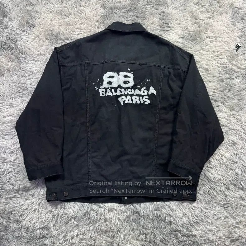 Balenciaga Balenciaga Splatter Effect Denim Jacket Size US M / EU 48-50 / 2 - 2 Thumbnail