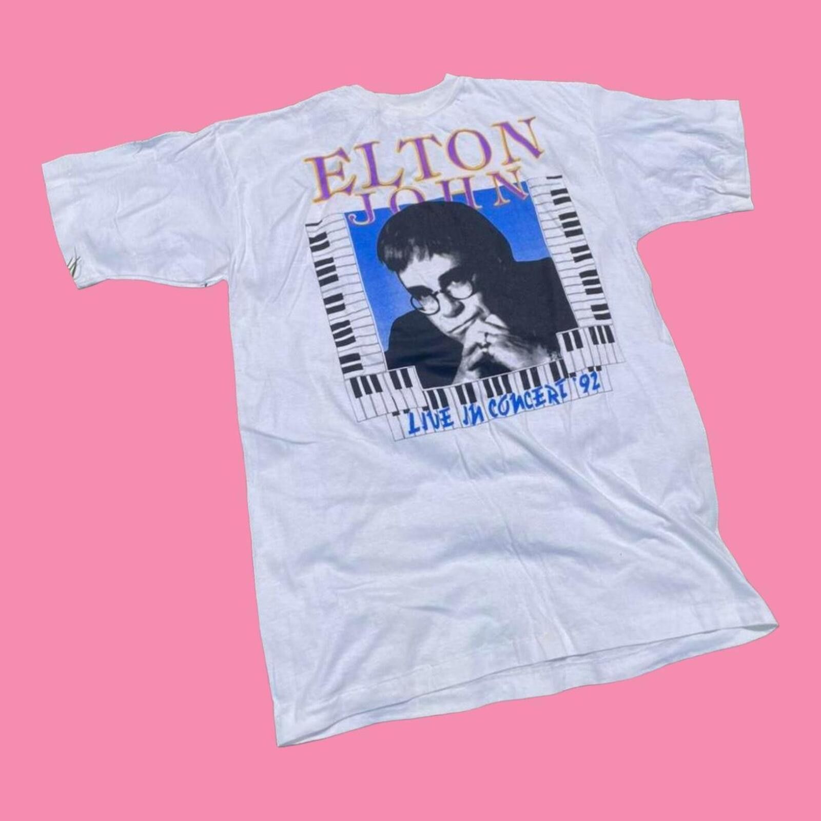 Liquid Blue Vintage Elton John LIVE IN CONCERT 92’ t-shirt Size US XXL / EU 58 / 5 - 2 Thumbnail