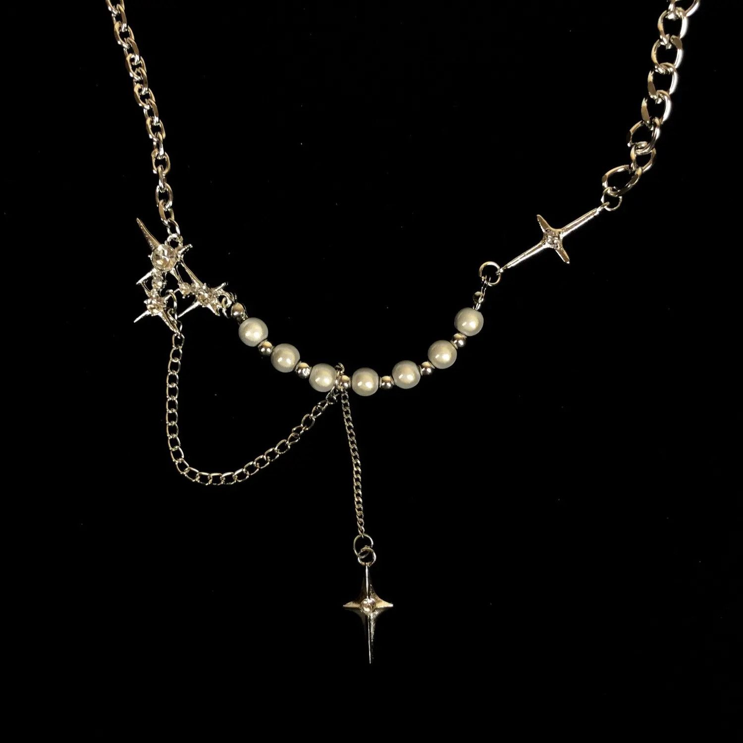 Jewelry Electro Chain Crystal Star Abstract Necklace Pop Punk Size ONE SIZE - 3 Thumbnail