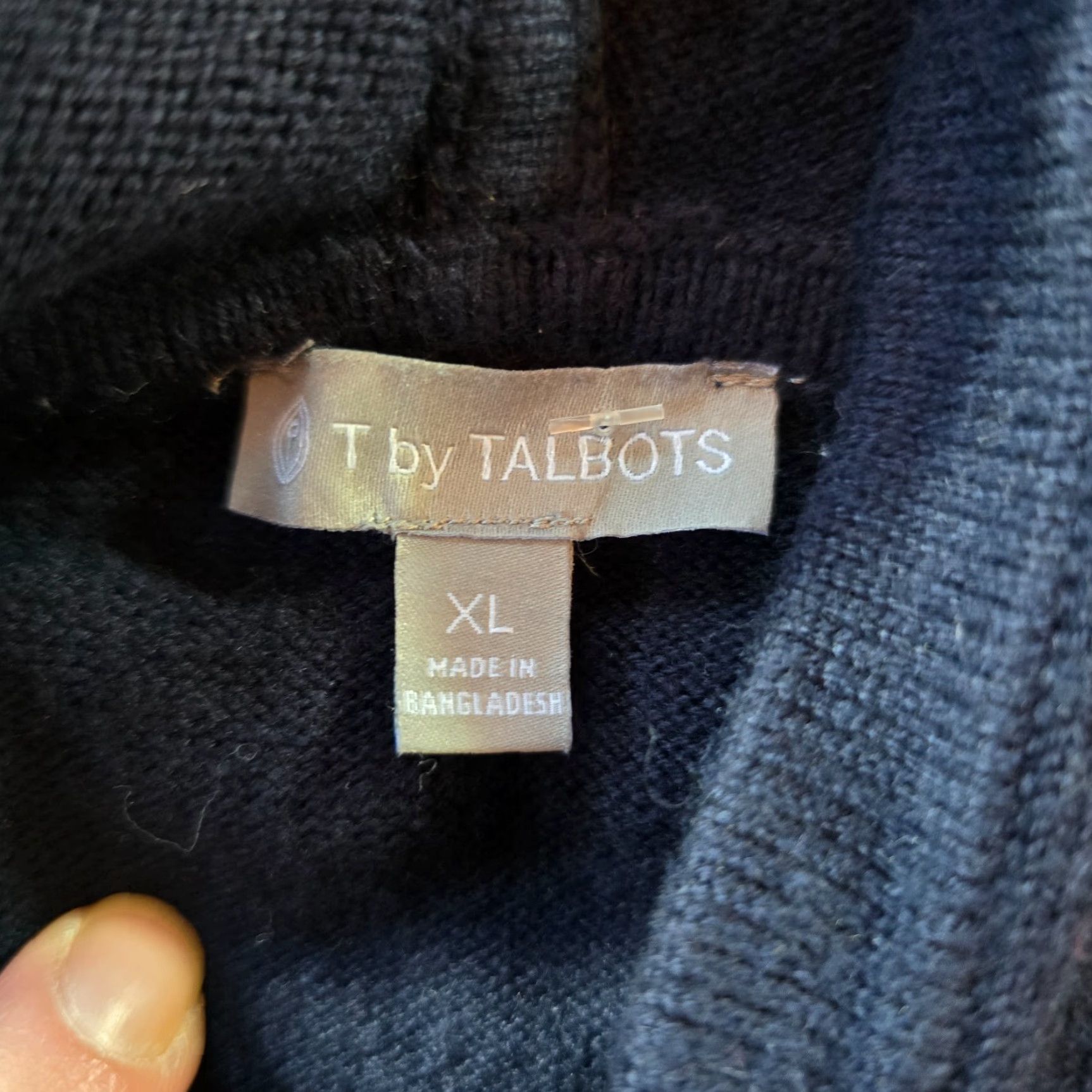 Talbots Talbots Sweater Womens Size XL Gray Blue Striped Knit Hoodie Pockets Casual Size XL / US 12-14 / IT 48-50 - 5 Thumbnail