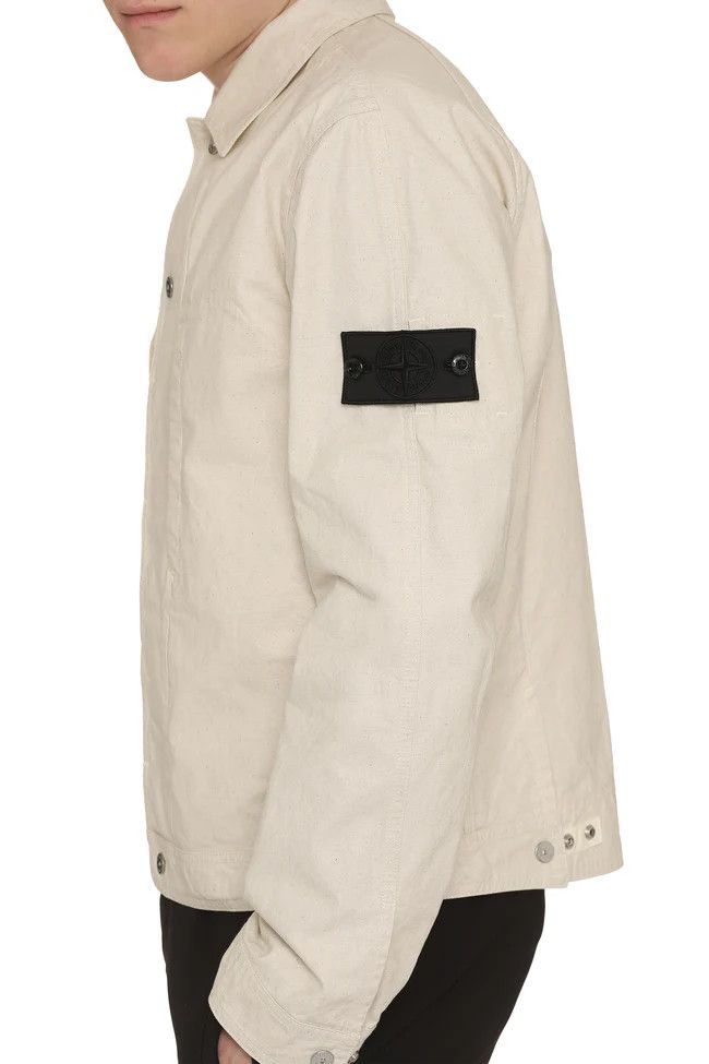 Stone Island o1mle0624 Cotton Overshirt in Ivory Size US M / EU 48-50 / 2 - 5 Thumbnail