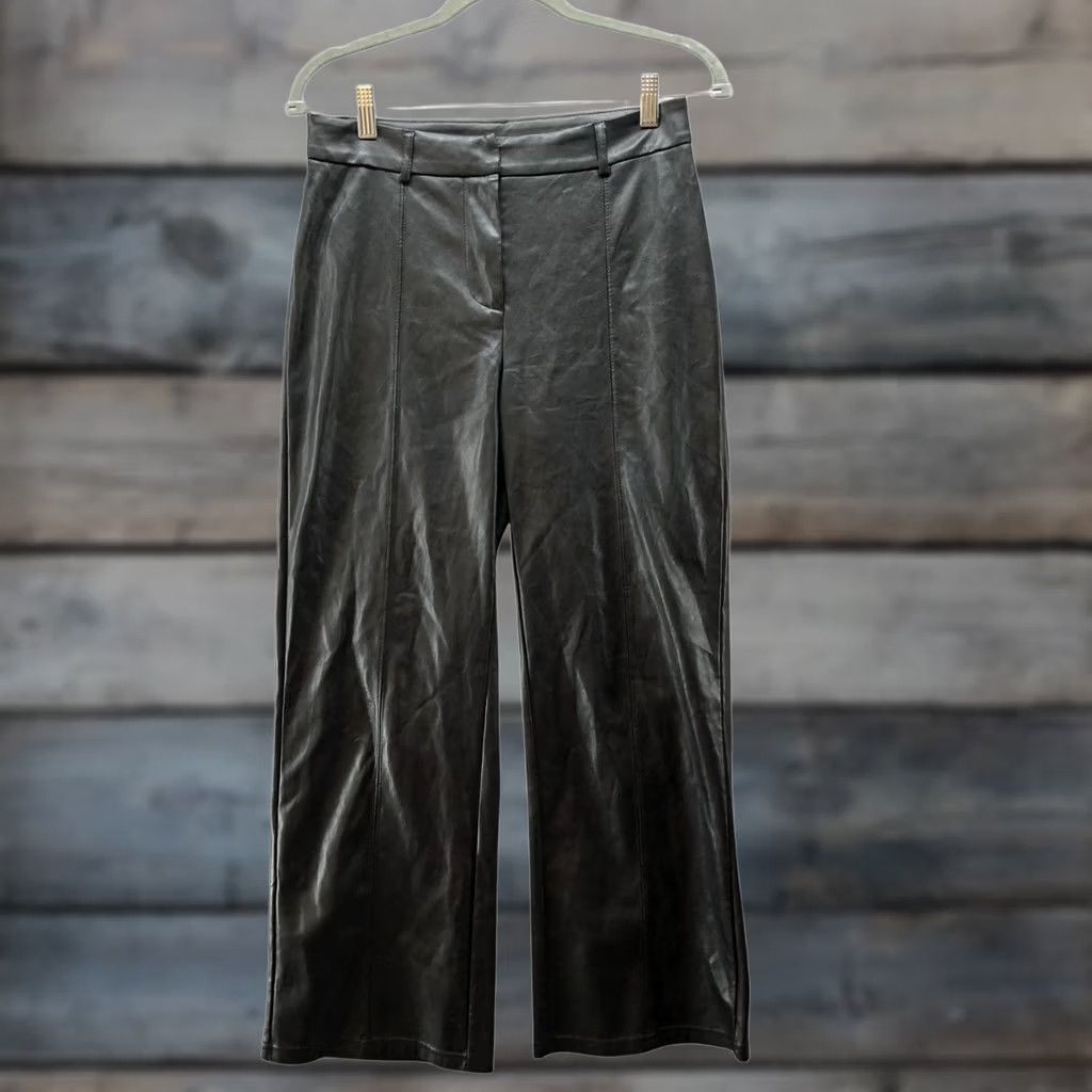 AVEC LES FILLES VINTAGE Avec Les Filles Faux Leather Wide Leg Pants Womens S Black Cropped Ankle Size 28" / US 6 / IT 42 - 1 Thumbnail
