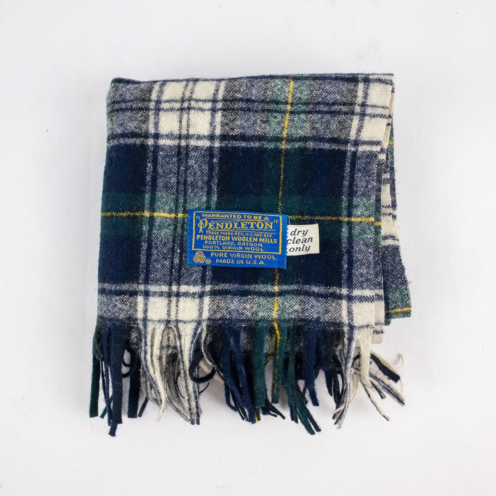 Pendleton Pendleton Vintage Blue White Plaid Scarf Unisex One Size Size ONE SIZE - 1 Thumbnail
