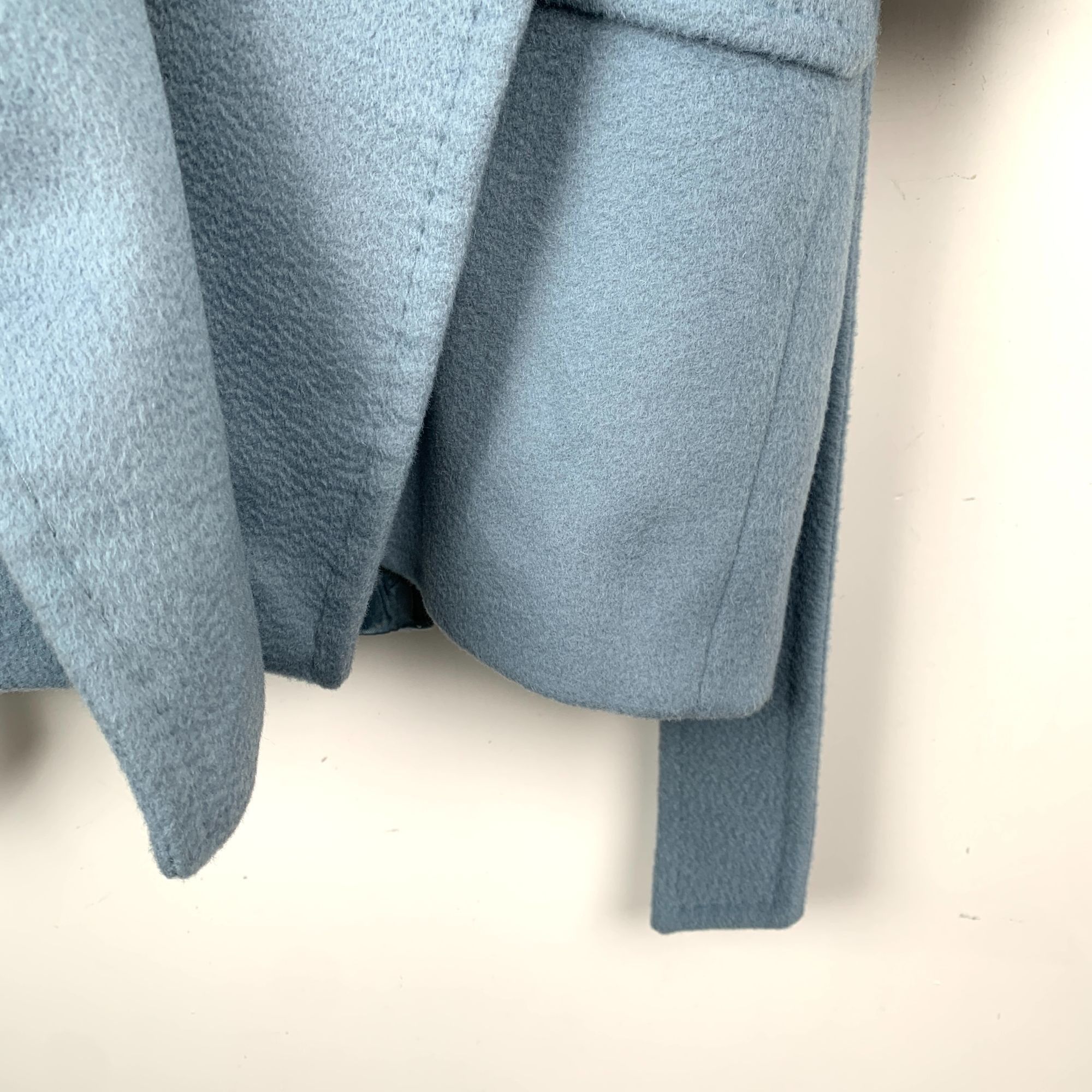 Max Mara MaxMara Blue Hooded Belted Cashmere Coat (Size XXS) Size XXS / US 00 / IT 34 - 4 Thumbnail