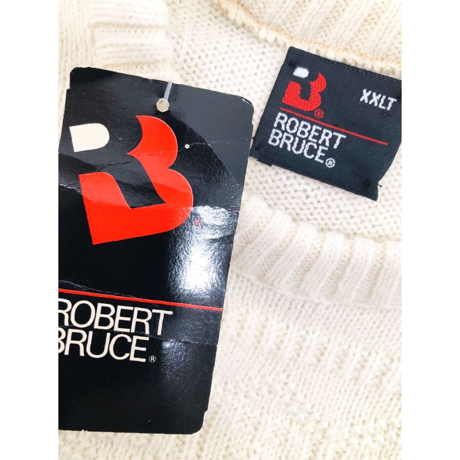 Vintage Robert Bruce Christmas Snowflake IVORY 2XLT Big & Tall Pullover Sweater Mens Smokefree Holiday Knit Wool Blend Size US XXL / EU 58 / 5 - 6 Thumbnail