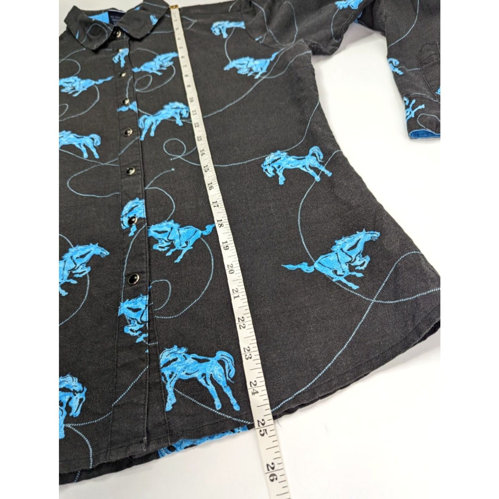 Wrangler VINTAGE Wrangler Blues Shirt Western Pearl Snap Bronco Riding Horse Rodeo Size Small Size US S / EU 44-46 / 1 - 6 Thumbnail
