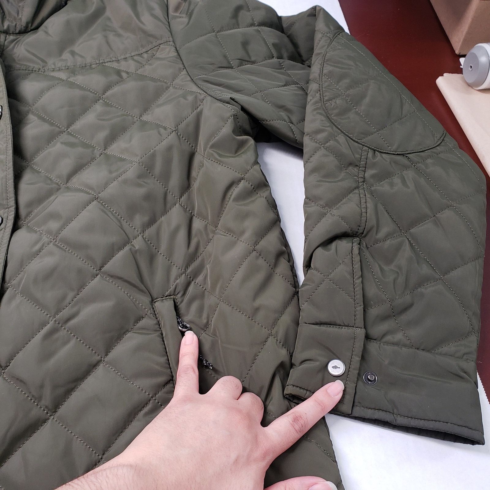 Roots Roots 73 Diamond Quilted Jacket Mens XL Olive Green Zip Size US XL / EU 56 / 4 - 10 Thumbnail
