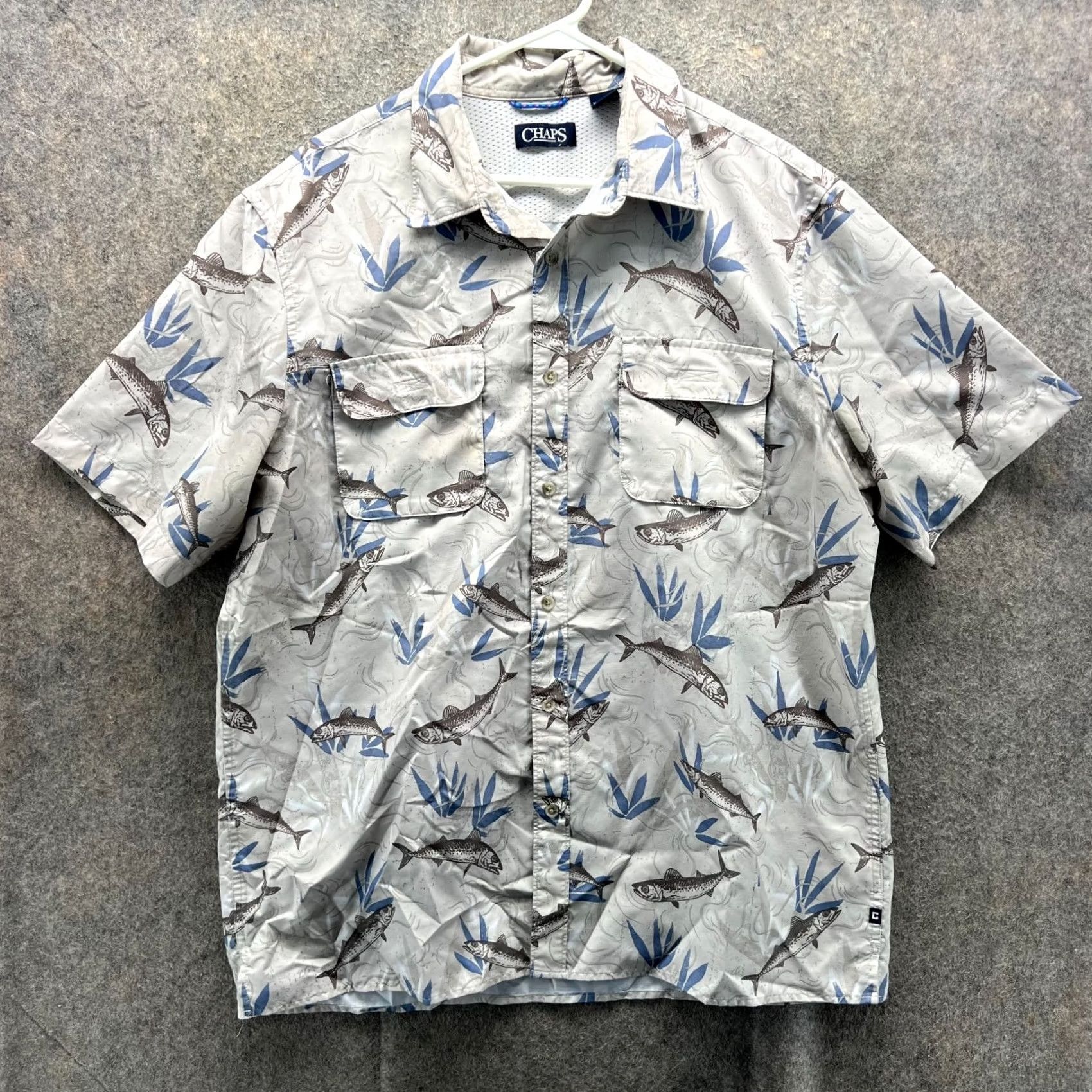 Vintage Champs Shirt Mens XL White Button Down Bass Fishing Hawaiian Outdoors AOP Vintage Size US XL / EU 56 / 4 - 2 Thumbnail
