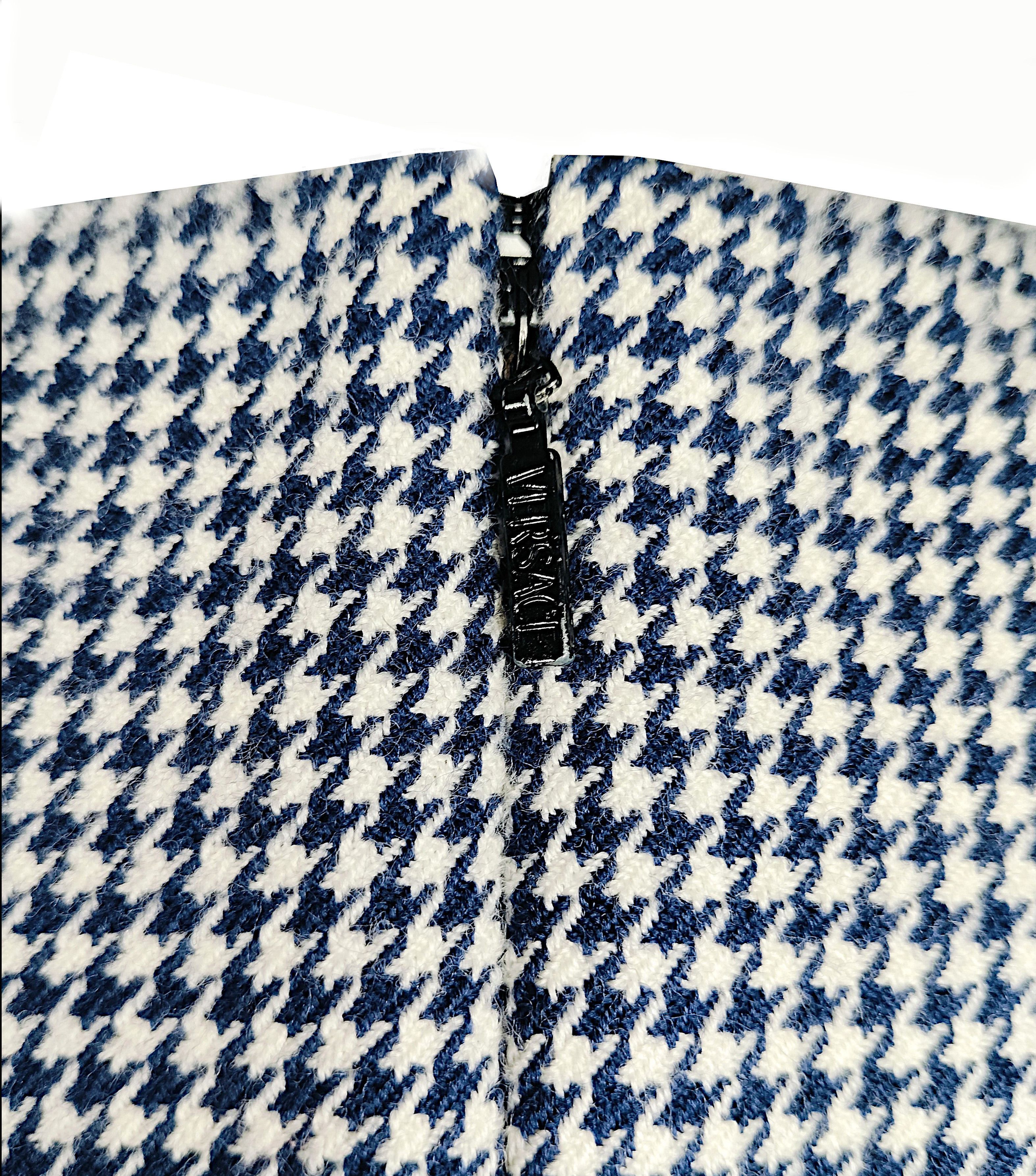 Versace Authentic FW2012 Houndstooth & Leather Shift Dress Size M / US 6-8 / IT 42-44 - 6 Thumbnail