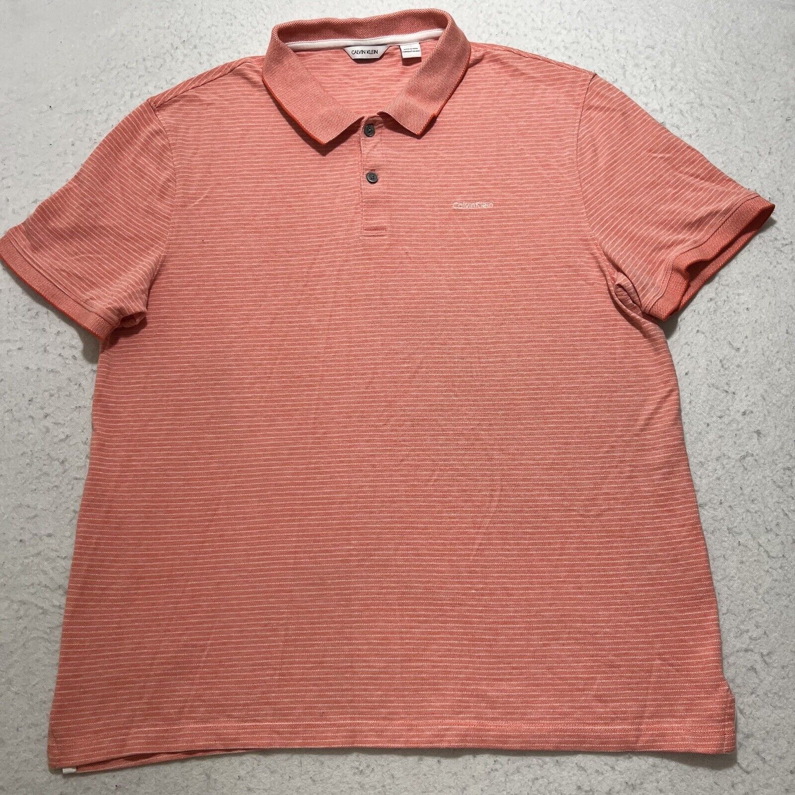 Calvin Klein Calvin Klein Large Polo Light Pink Striped Collared Shirt Size US L / EU 52-54 / 3 - 1 Thumbnail