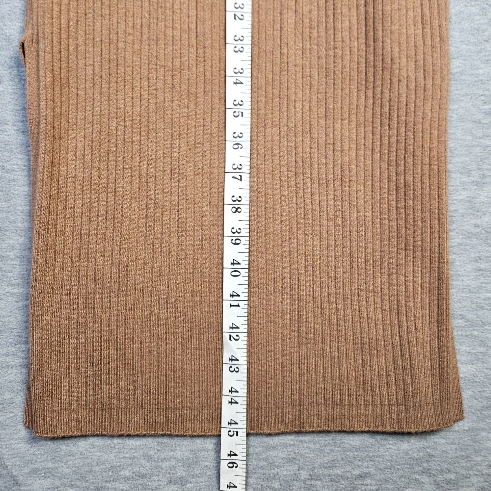 AYR AYR Womens XS Ribbed Knit Dress Tan Long Sleeve Midi Colorful Solid A-Line Size XS / US 0-2 / IT 36-38 - 7 Thumbnail