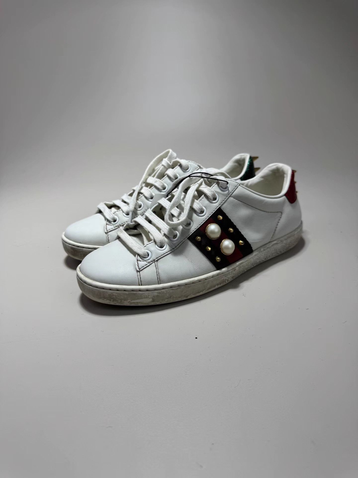 Gucci GUCCI ACE Pearl & Stud Sneakers Size US 5 / IT 35 - 1 Thumbnail