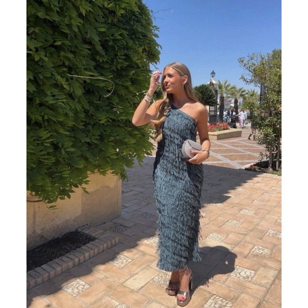 Zara Zara Long Fringe Dress Size M / US 6-8 / IT 42-44 - 2 Thumbnail