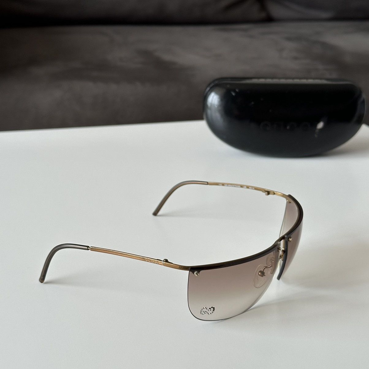 Gucci × Tom Ford × Vintage GUCCI Bronze Sunglasses with Rhinestones GG 2652/STRASS Size ONE SIZE - 7 Thumbnail
