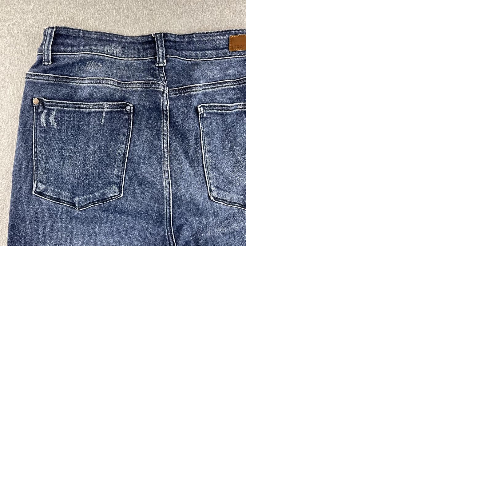 Vintage Judy Blue Jeans Womens 16W Blue Skinny Distressed Dark Wash Stretch Size 38" / US 16 / IT 52 - 10 Thumbnail