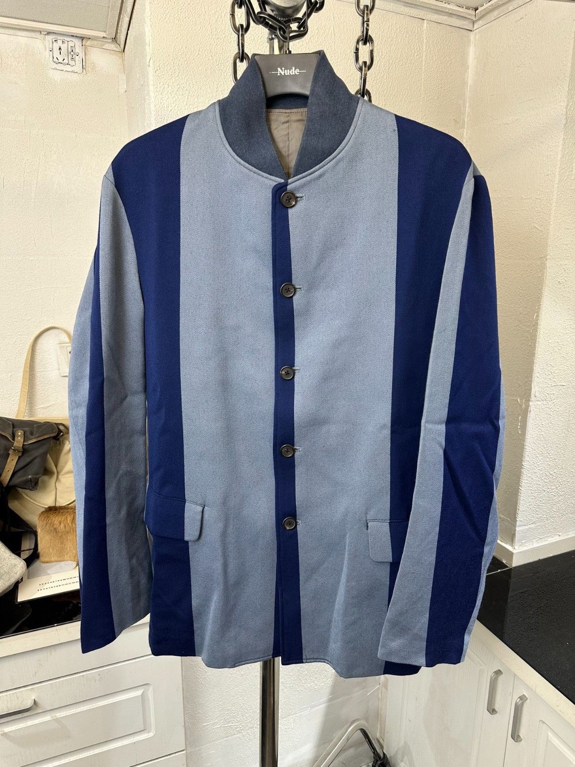 image of Yohji Yamamoto Y’S For Man 90's Wool Jacket in Blue, Men's (Size Large)