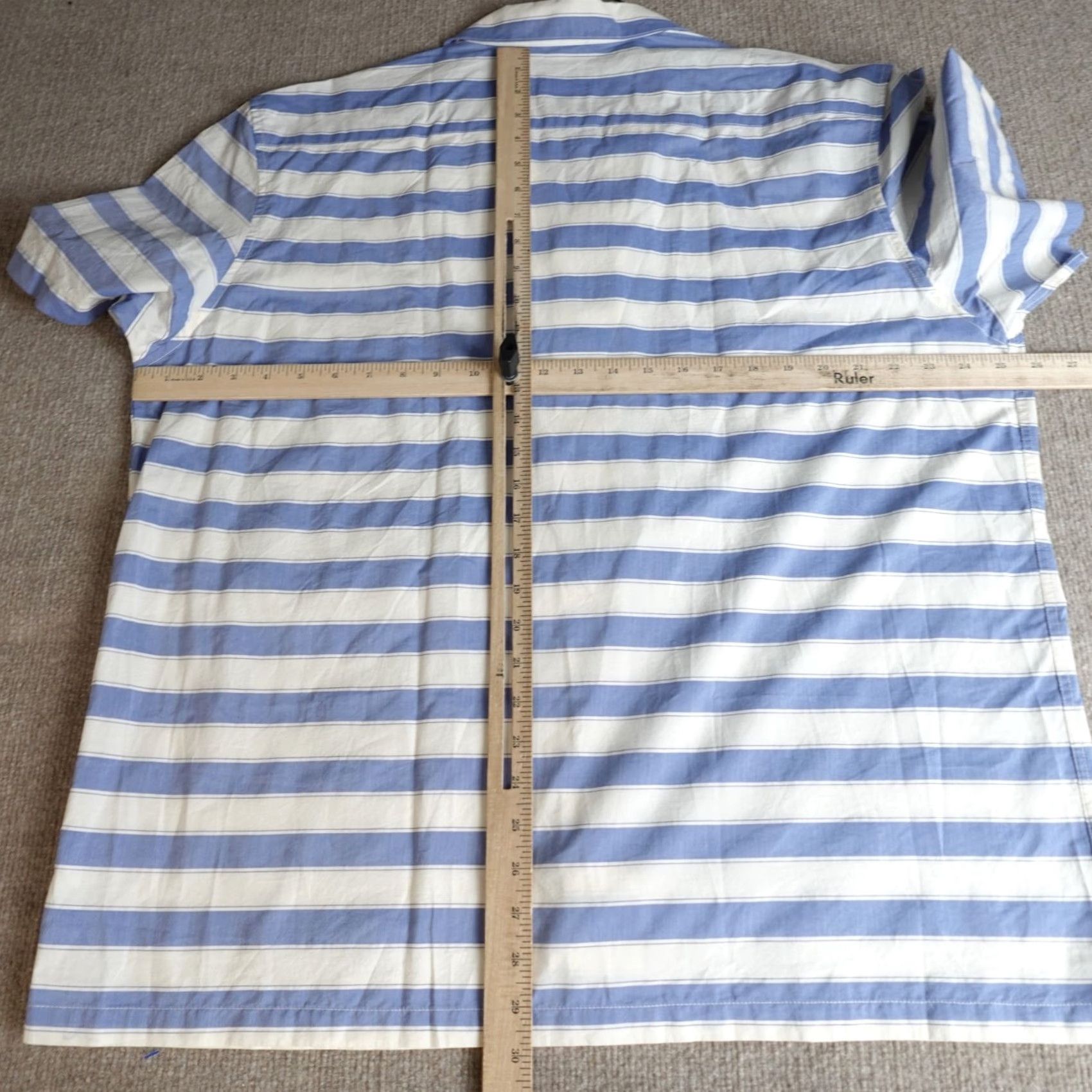 johnnie-O VINTAGE Johnnie-O Shirt XL Blue Striped Short Sleeve Camp Cabana NEW Size US XL / EU 56 / 4 - 7 Thumbnail