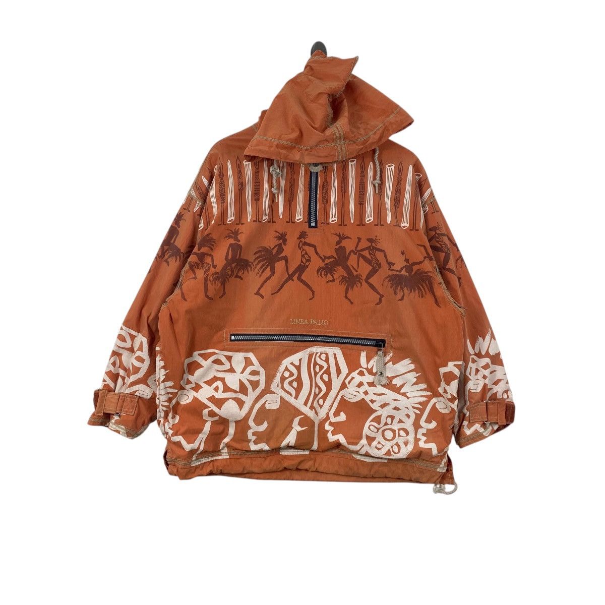 Vintage Vintage LINEA PALIO TRIBAL Print Anorak Jacket Hoodie Size US XL / EU 56 / 4 - 1 Thumbnail
