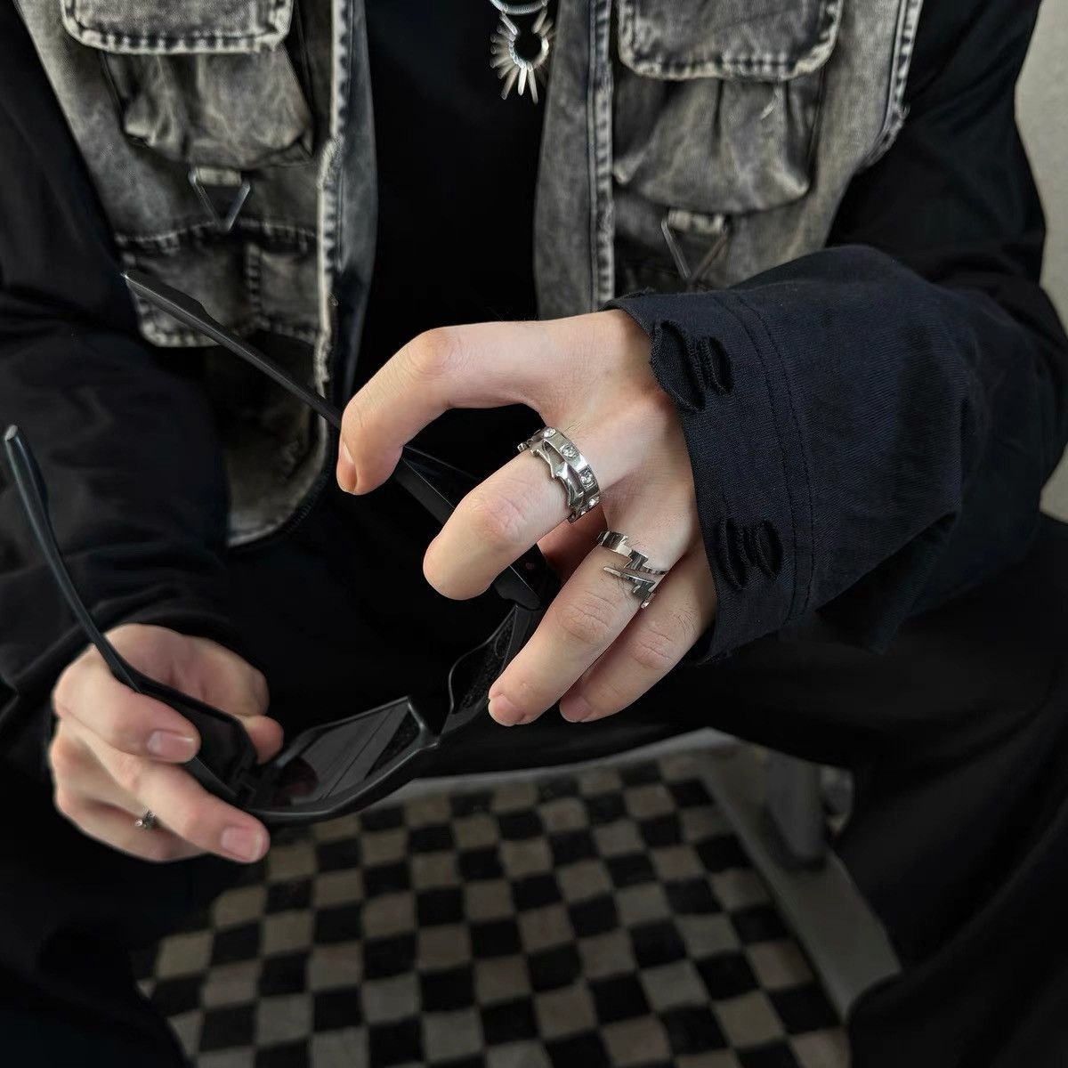 Japanese Brand × Vintage Retro punk rings Size ONE SIZE - 3 Thumbnail