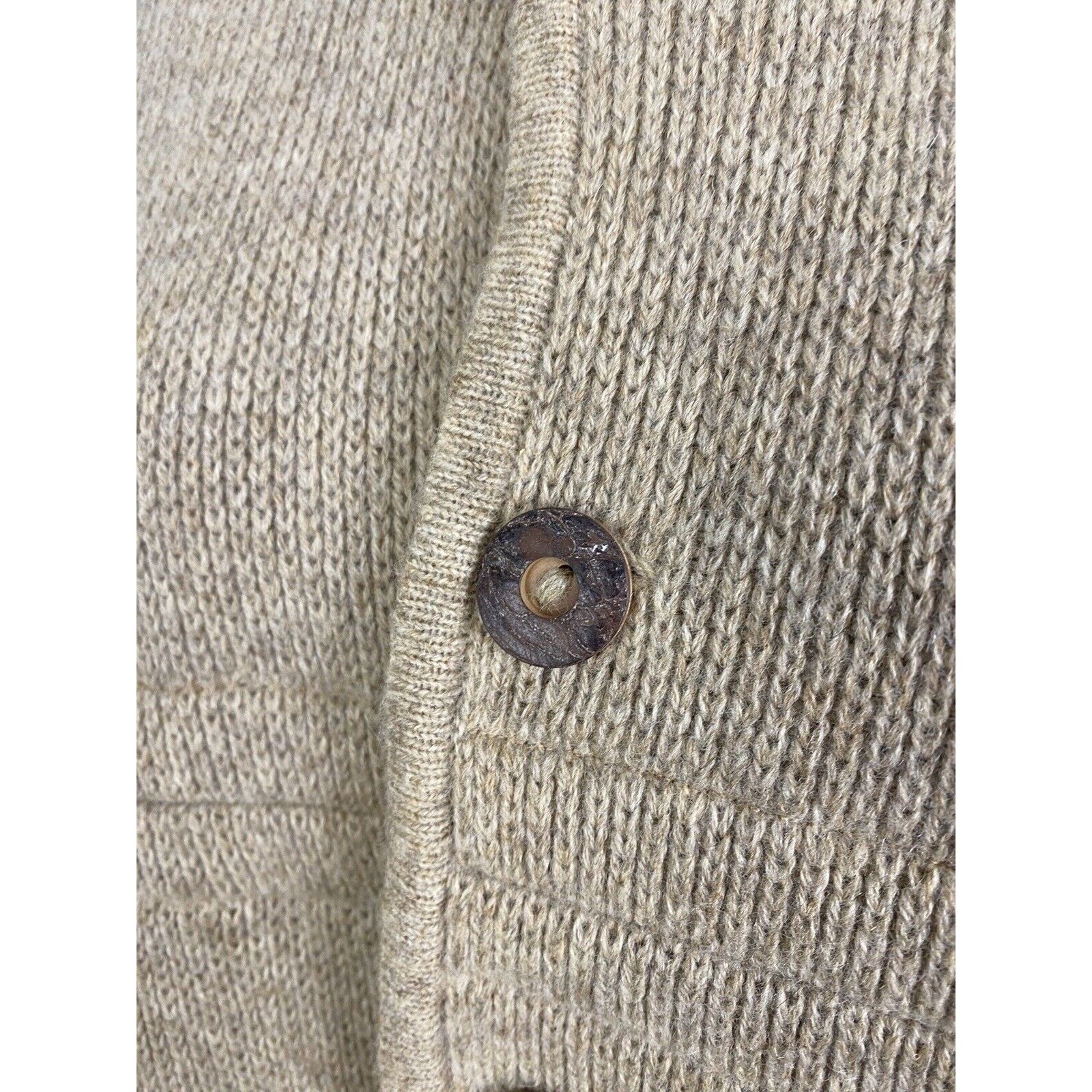 Brooks Brothers VTG Brooks Brothers Cardigan Sweater Wool Tan Brown Chunky Size L / US 10 / IT 46 - 3 Thumbnail