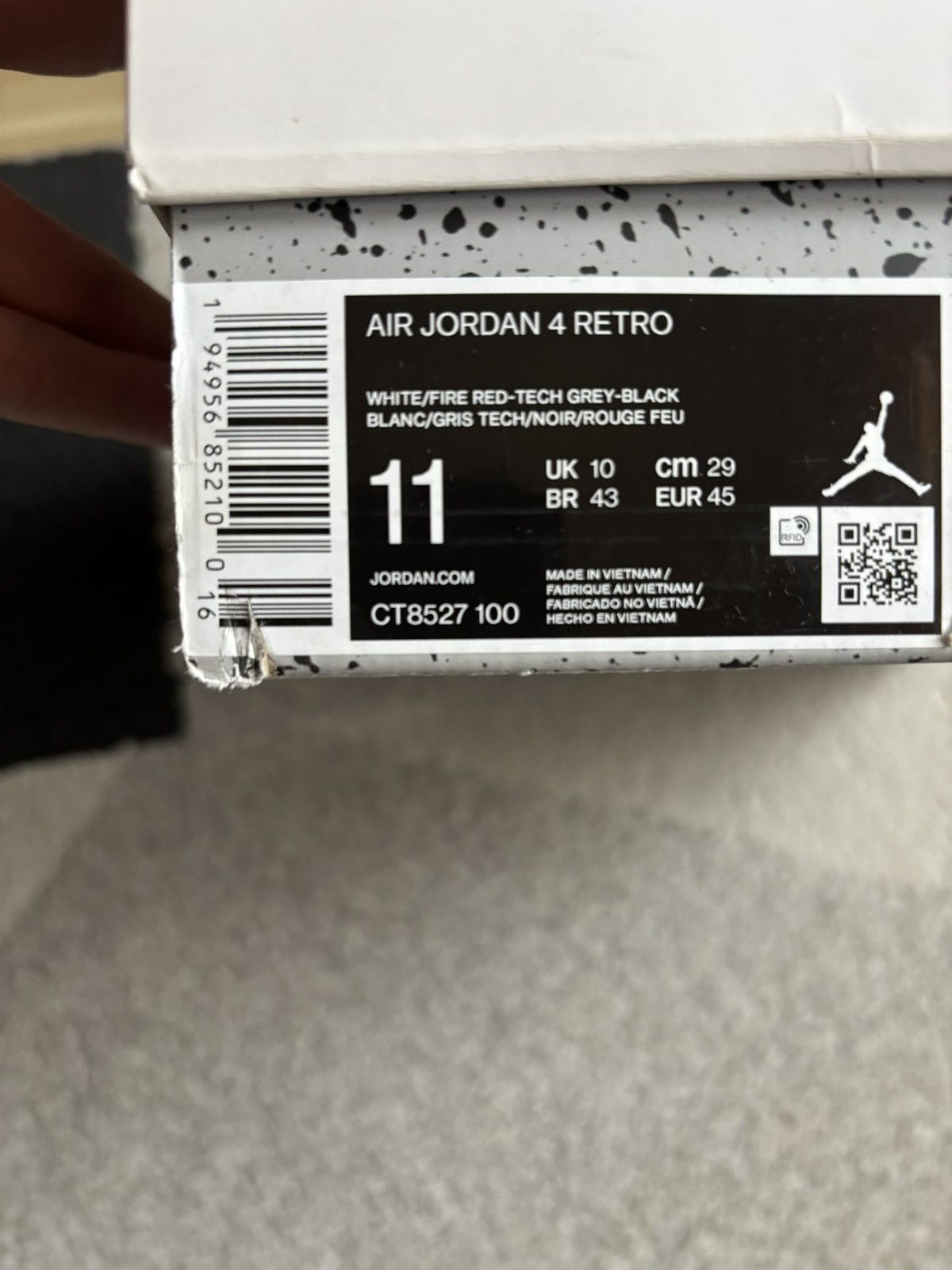 Nike Jordan 4 White oreo Size US 11.5 / EU 44-45 - 7 Thumbnail