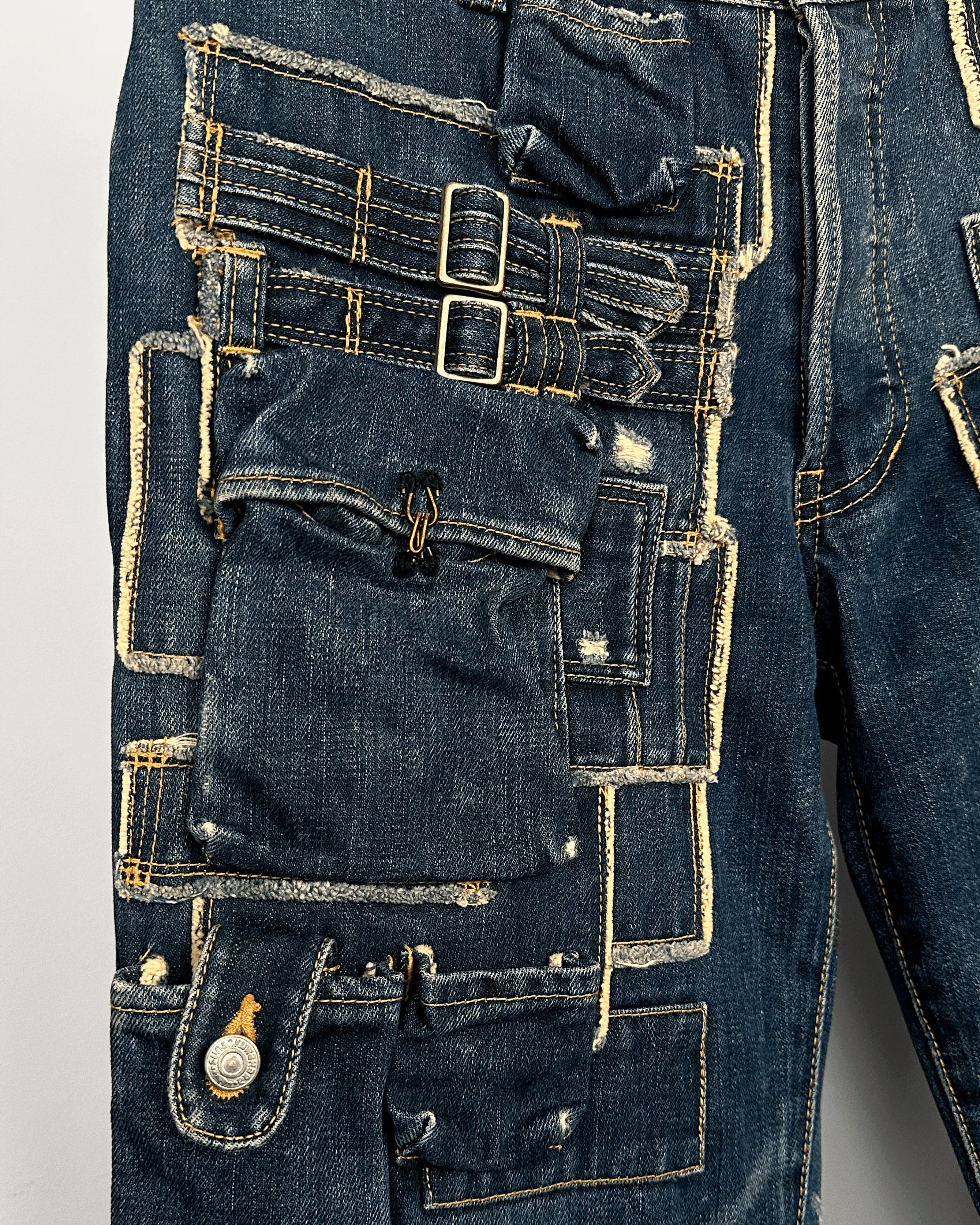 Issey Miyake Sunao Kuwahara Multi Pocket Cargo Jeans Size US 30 / EU 46 - 4 Thumbnail