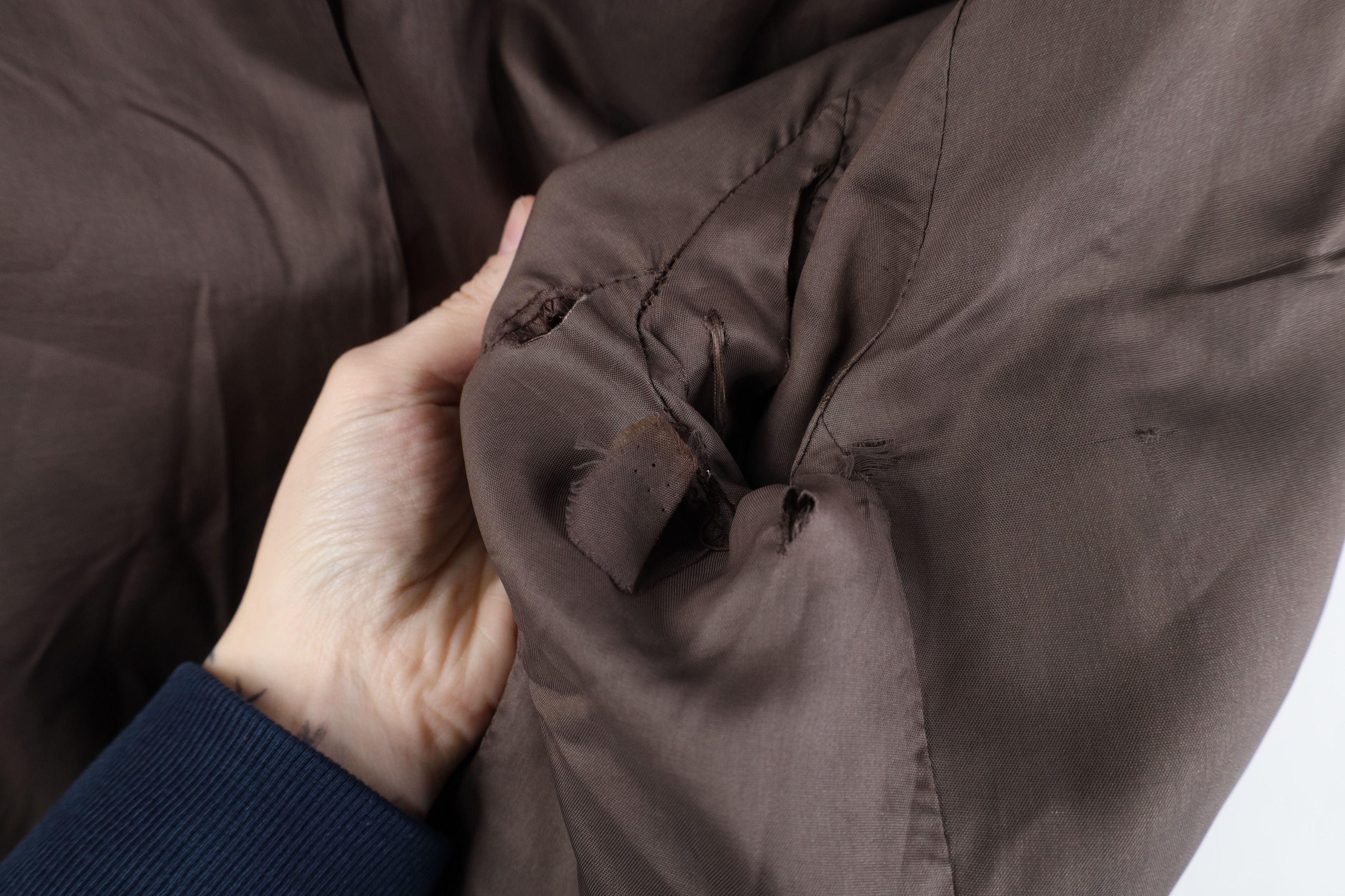 J.Crew Vintage 90s J Crew Wool Full Zip Bomber Jacket Brown Size S / US 4 / IT 40 - 12 Thumbnail