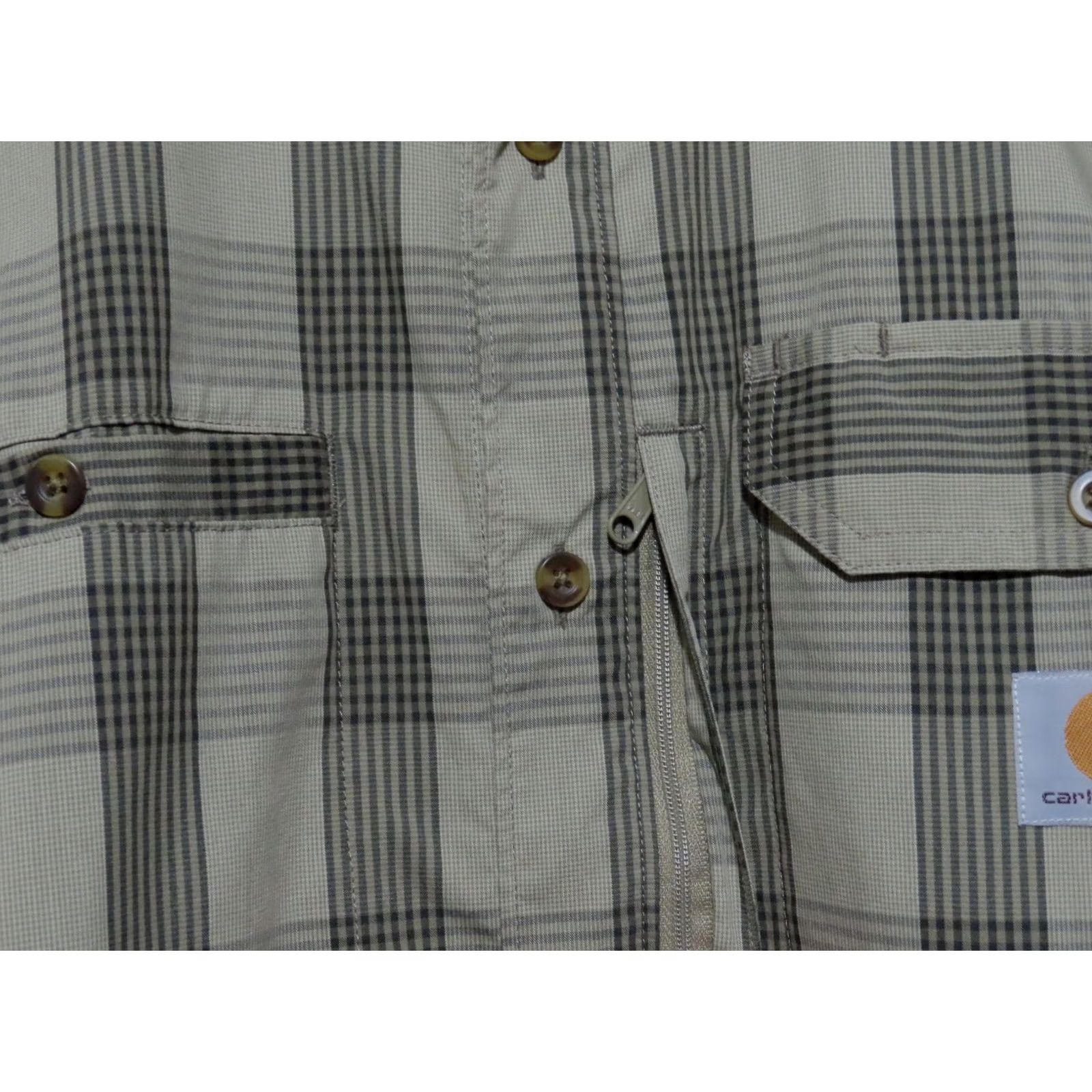 Carhartt Carhartt Shirt Men L Tan Plaid Button Short Sleeve Relaxed Fit Work Vented Pocket Stain Fighting Sweat Wicking Western Casual Size US L / EU 52-54 / 3 - 5 Thumbnail