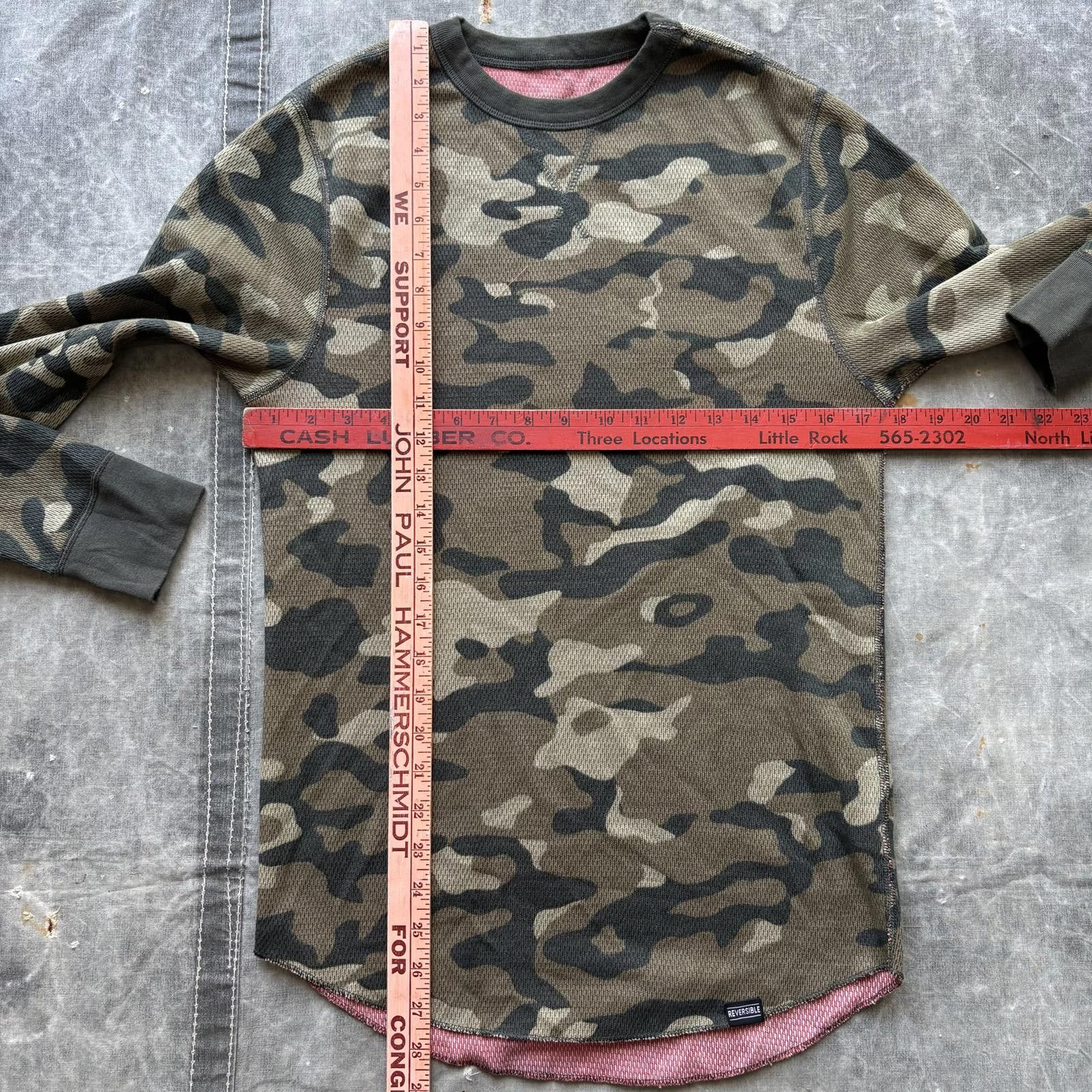 Hanes Vintage Y2K Hanes Reversible Camo Red Thermal Waffle Shirt Size US M / EU 48-50 / 2 - 4 Thumbnail
