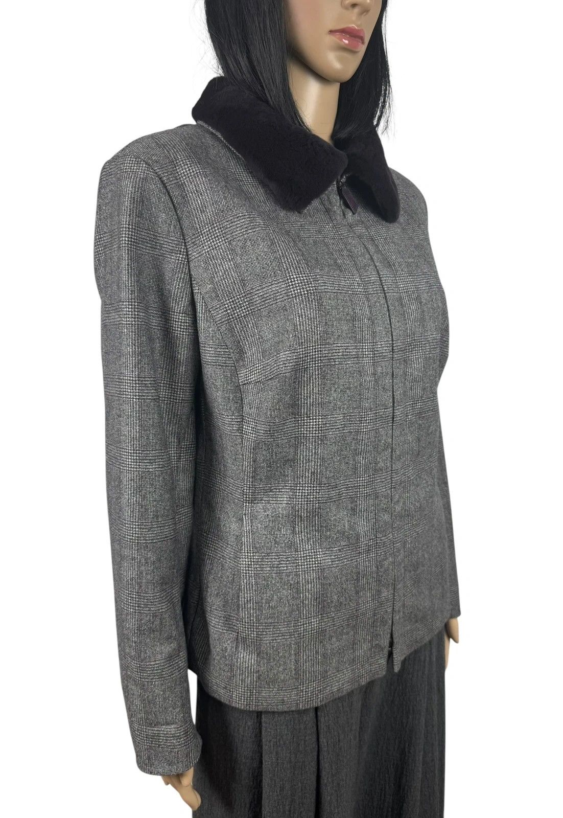 Akris Akris Wool Plaid Jacket Collared size US14 D44 Size XL / US 12-14 / IT 48-50 - 4 Thumbnail