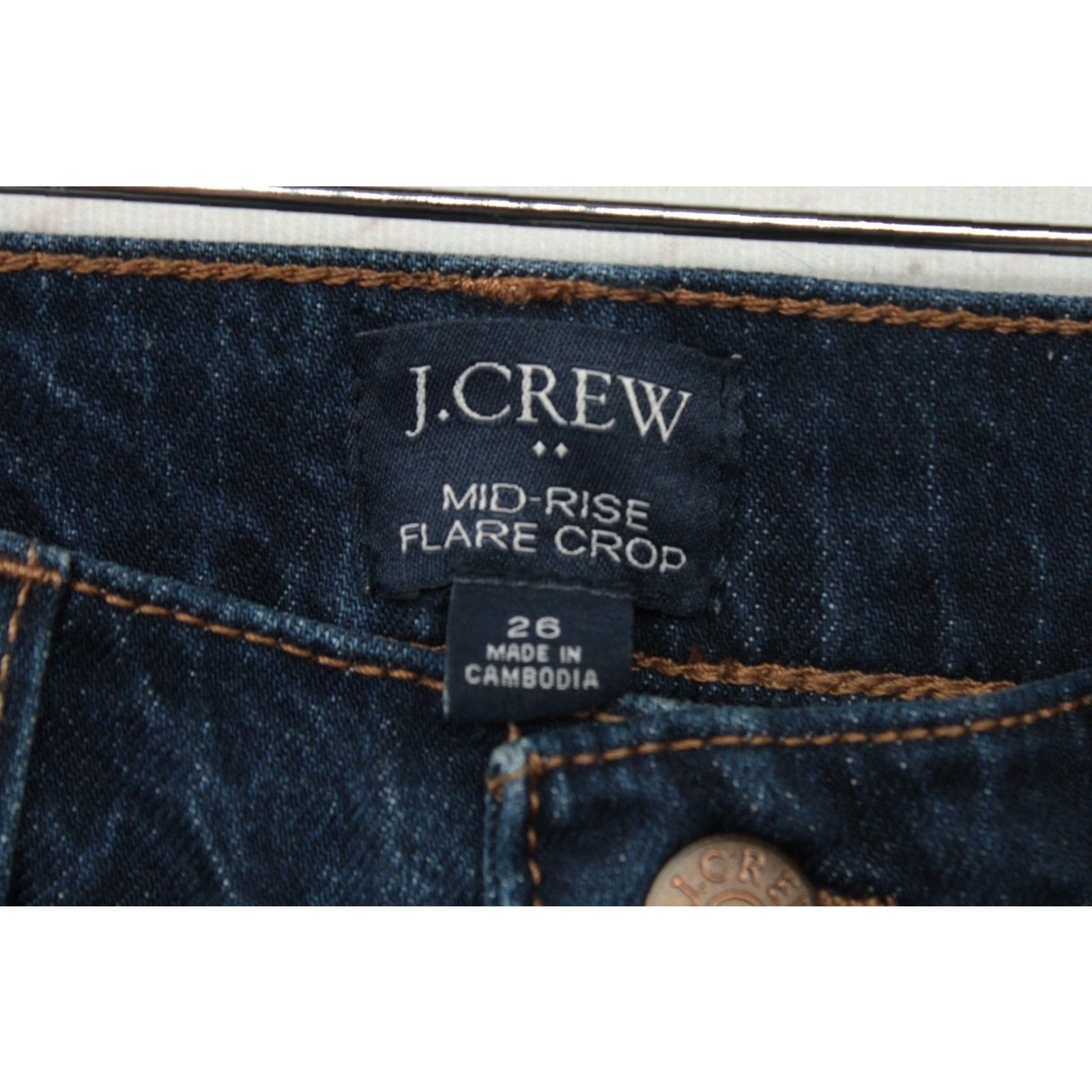 J.Crew NWT J.CREW Jeans Women's 26 Blue Mid Rise Flare Crop Denim Stretch Button Fly Cropped 5-Pocket Size 26" / US 2 / IT 38 - 7 Thumbnail