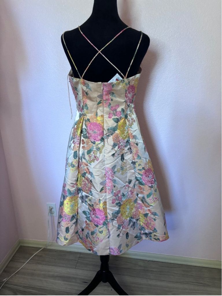 Adrianna Papell Adrianna Papell Floral Cocktail Dress Size 4 Pink Multi Size S / US 4 / IT 40 - 5 Thumbnail