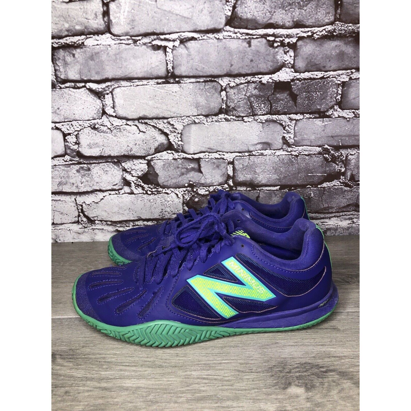 New Balance New Balance WC60PT1 60 Purple Green Lace Up Running Shoes Wo Size US 10 / IT 40 - 1 Thumbnail