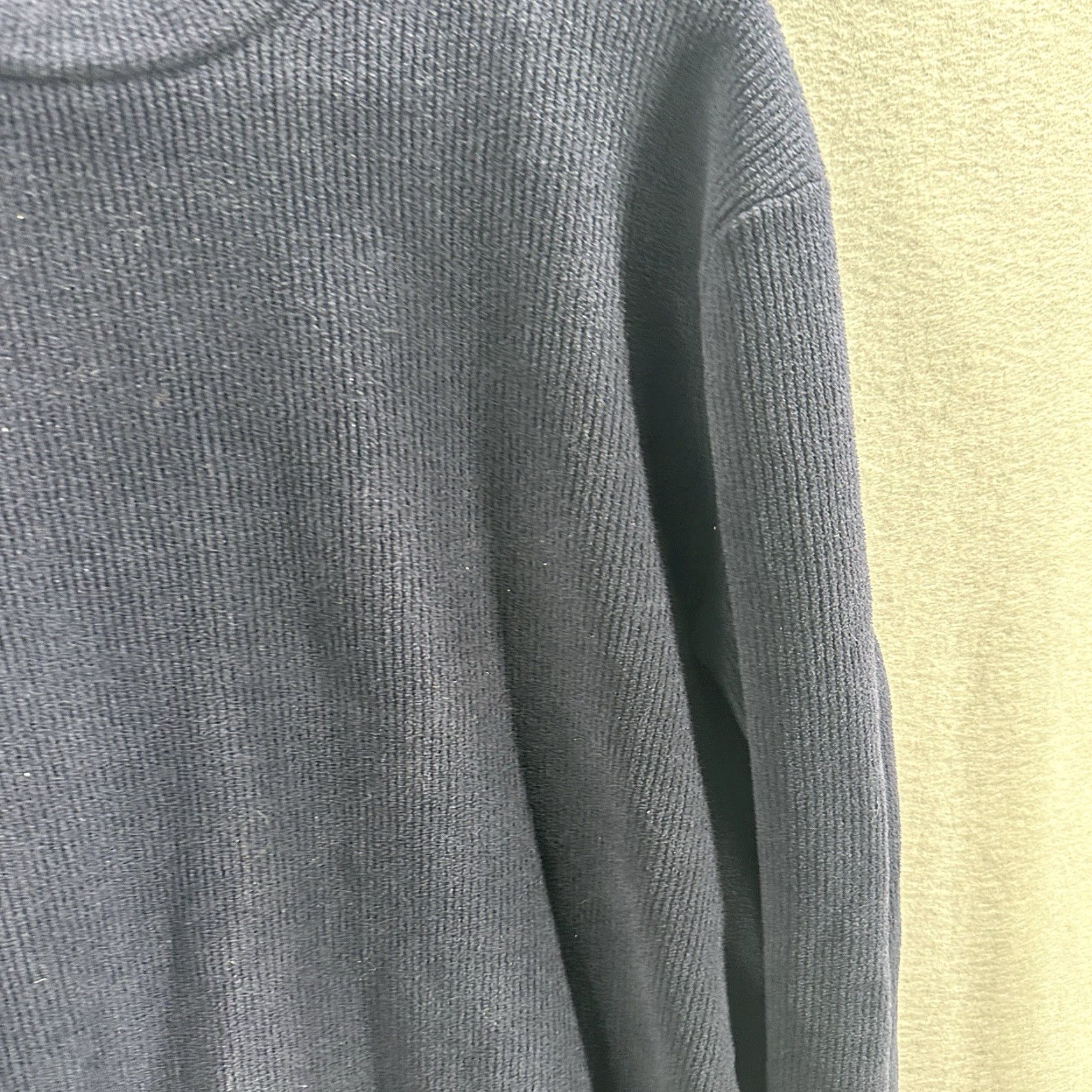 Vintage NNO7 Sweater Mens Large Danny Ribbed Crewneck Pullover Navy Blue Preppy Quiet Size US L / EU 52-54 / 3 - 6 Thumbnail