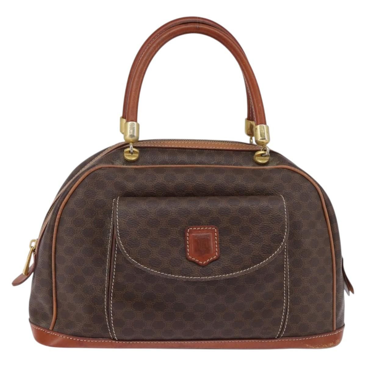 Celine CELINE Macadam Canvas Hand Bag Pvc Leather Brown Gold Size ONE SIZE - 2 Thumbnail