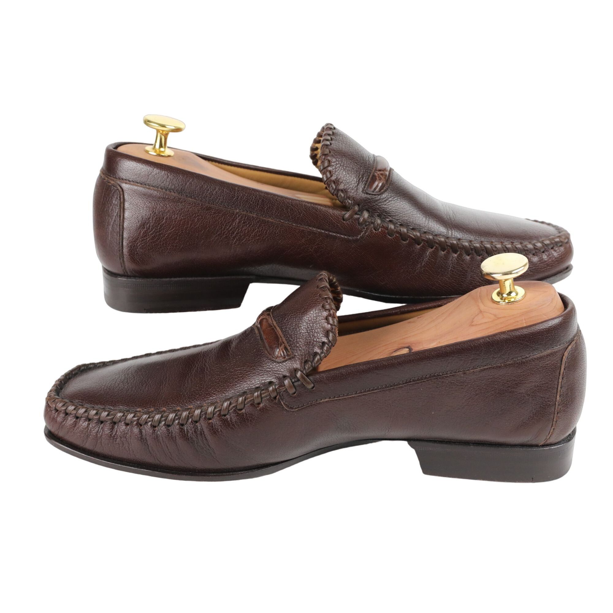 Johnston & Murphy Vintage Exotic Crocodile and Calf Johnston Murphy Mens Brown Size US 8 / EU 41 - 11 Thumbnail
