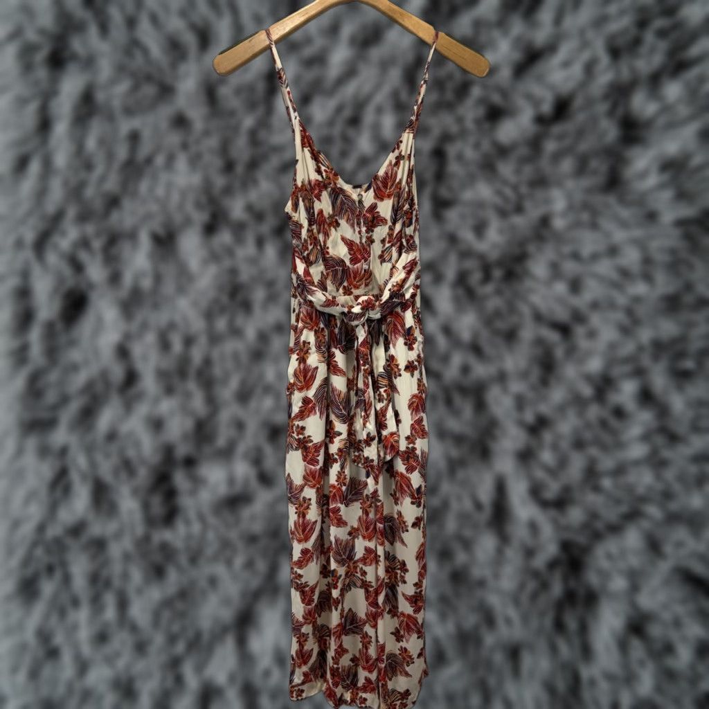 Free People FREE PEOPLE Tropical Floral Wide Leg Crop Jumpsuit Size 6 Beige Sleeveless Size 28" / US 6 / IT 42 - 1 Thumbnail