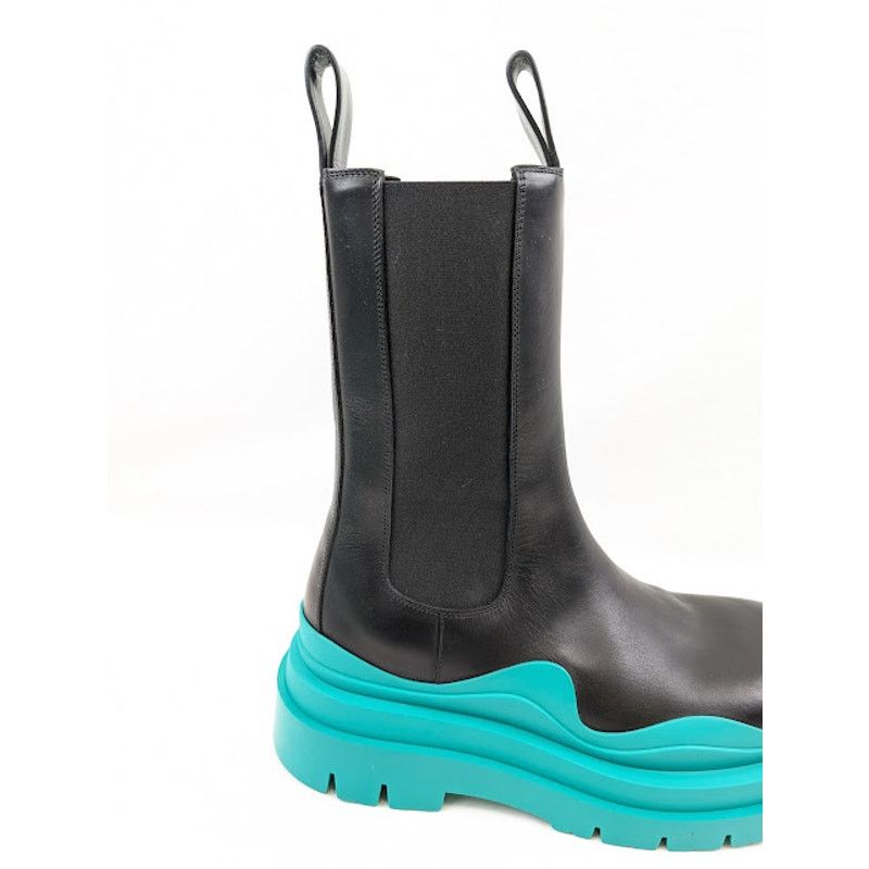 Bottega Veneta o1rshd1 Tire High Boots in Black w/ Bright Green Sole Size US 9.5 / EU 42-43 - 5 Thumbnail