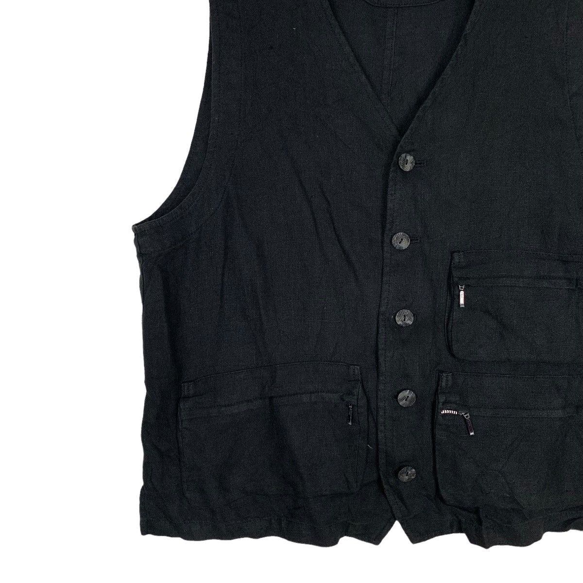 Vintage COMMECI COMMECA Cotton Belted Button Vest #0959-C42 Size US L / EU 52-54 / 3 - 3 Thumbnail
