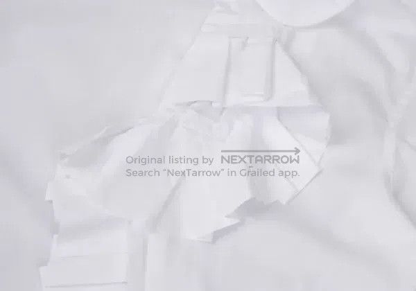 Comme des Garcons Comme des Garcons White vintage lace-trimmed shirt top Size S / US 4 / IT 40 - 5 Thumbnail