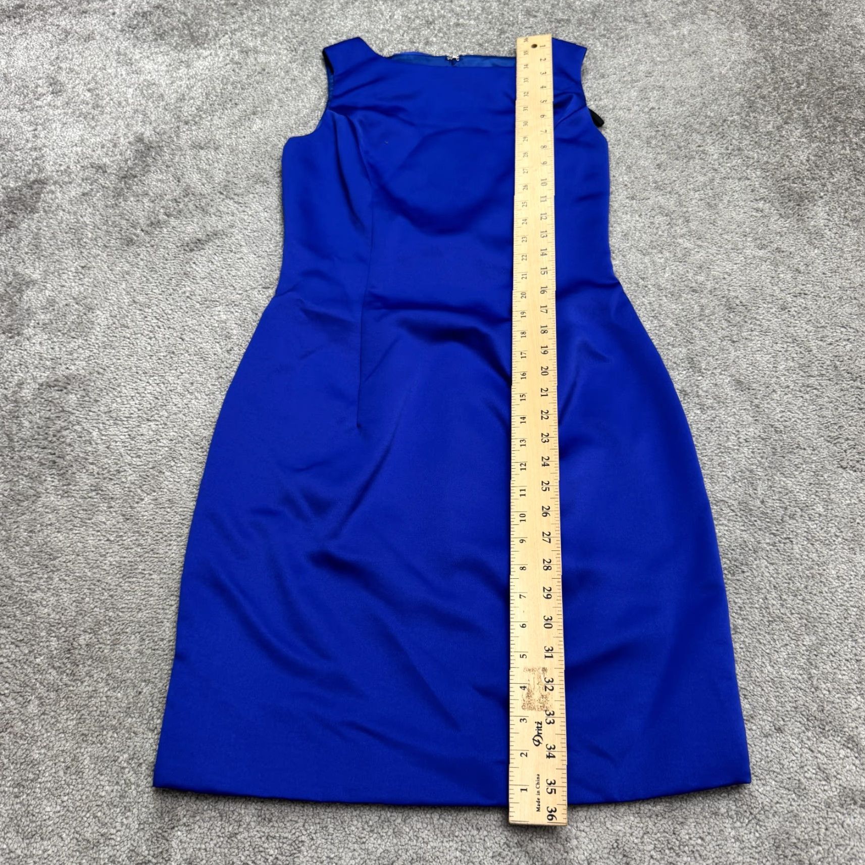 Jessica McClintock VINTAGE Jessica McClintock Dress Womens 6 Mini Cut Out Satin Blue Bow Party 90s Classic Designer Size M / US 6-8 / IT 42-44 - 7 Thumbnail